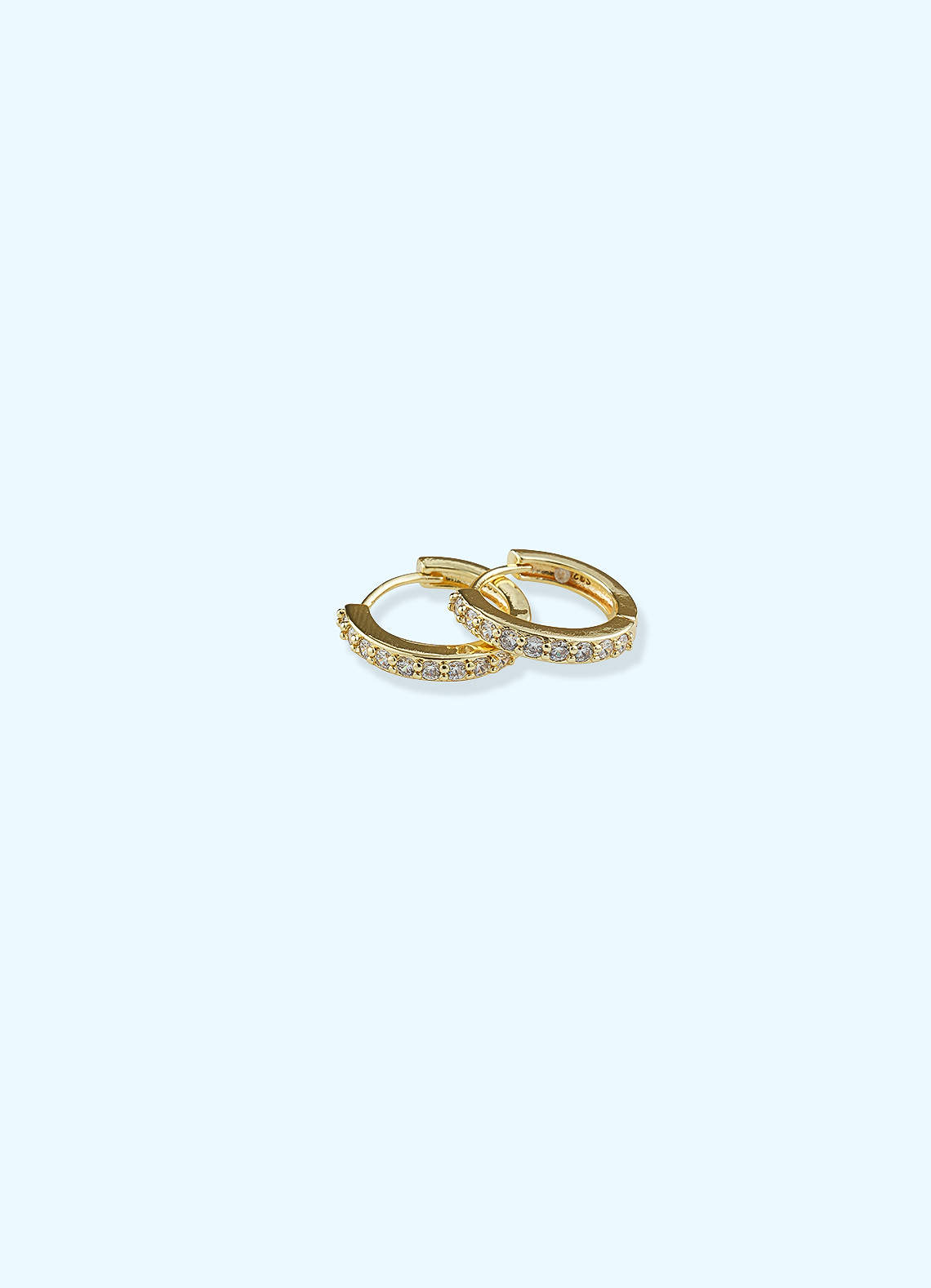 front Honeycomb Earrings With Embedded Small Diamond