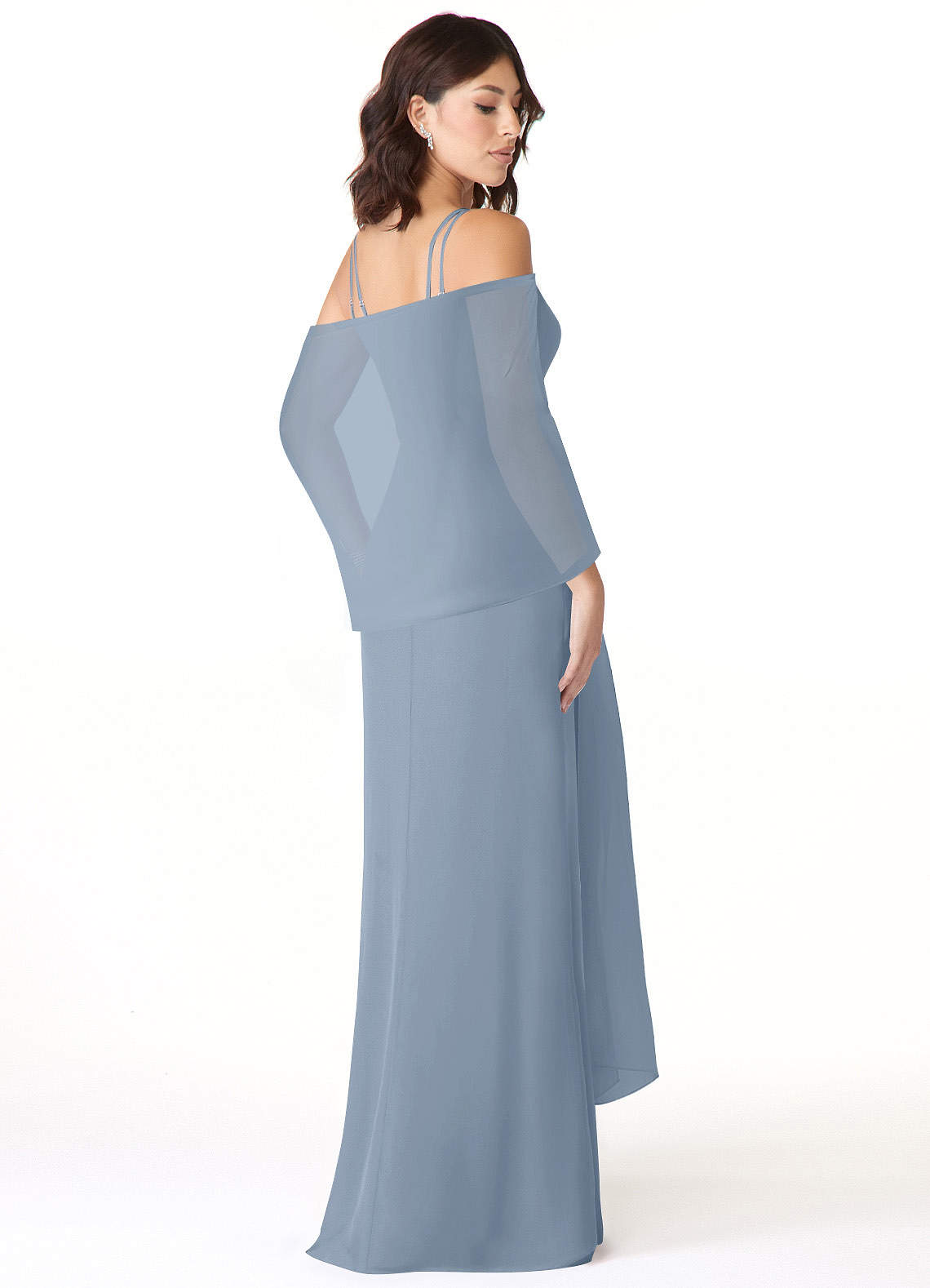 front Azazie Matching Color Chiffon Shawl