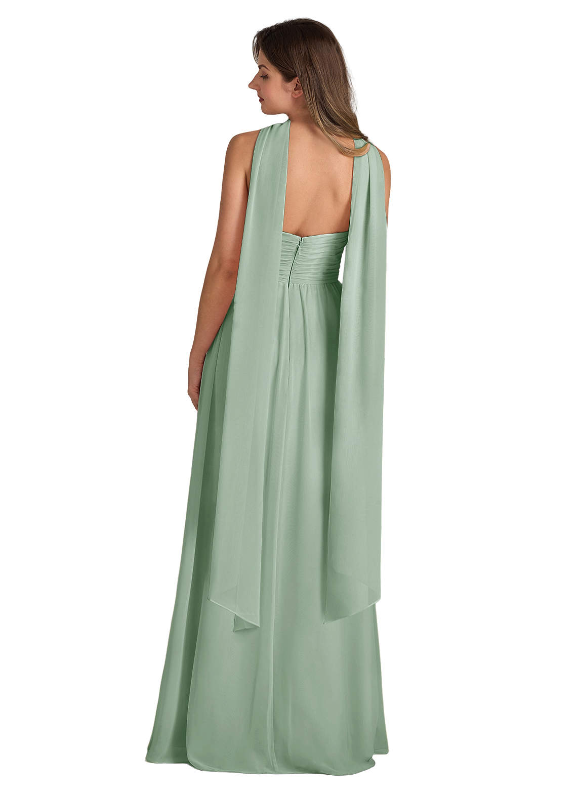 front Azazie Matching Color Chiffon Scarf