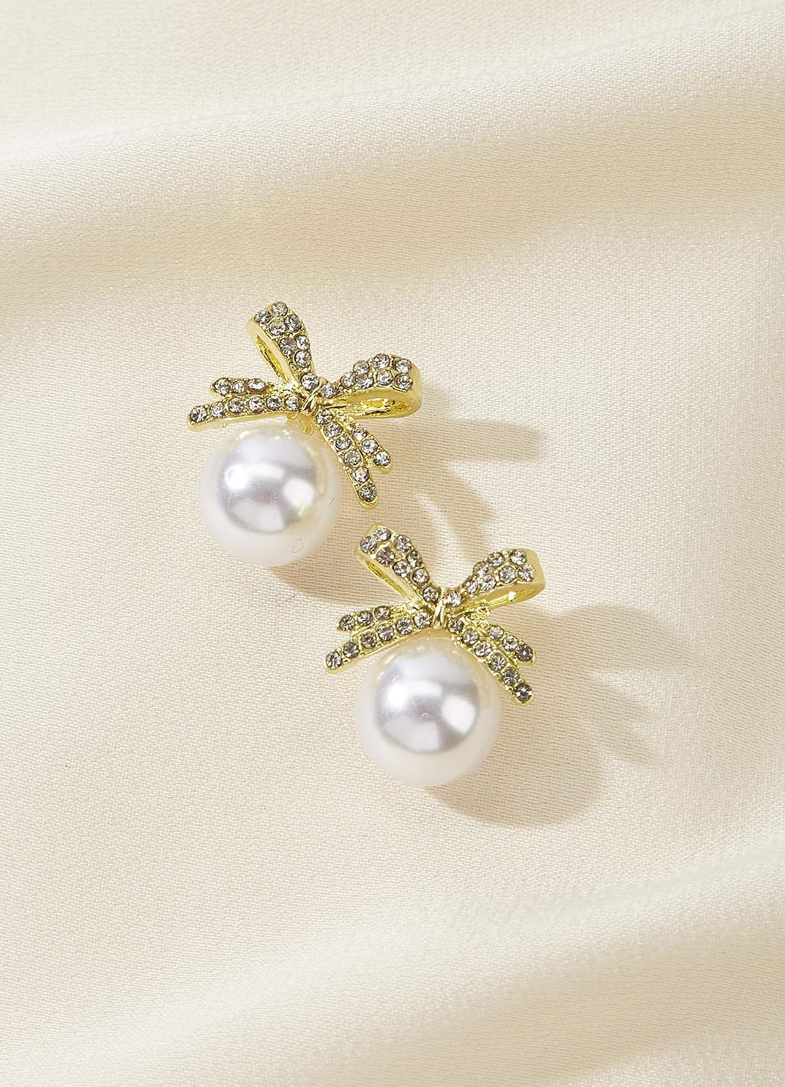 front Pearl and Rhinestone Stud Earring Set