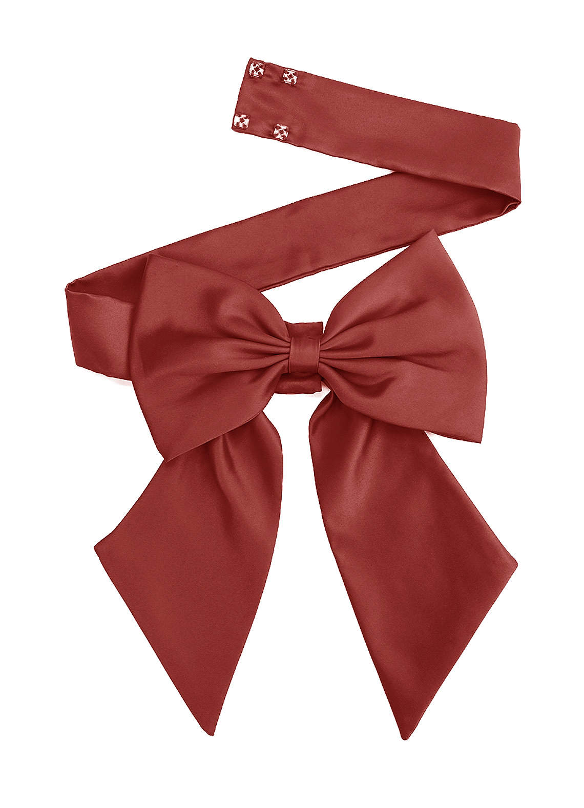 front Matching Color Matte Satin Sash with Back Bow