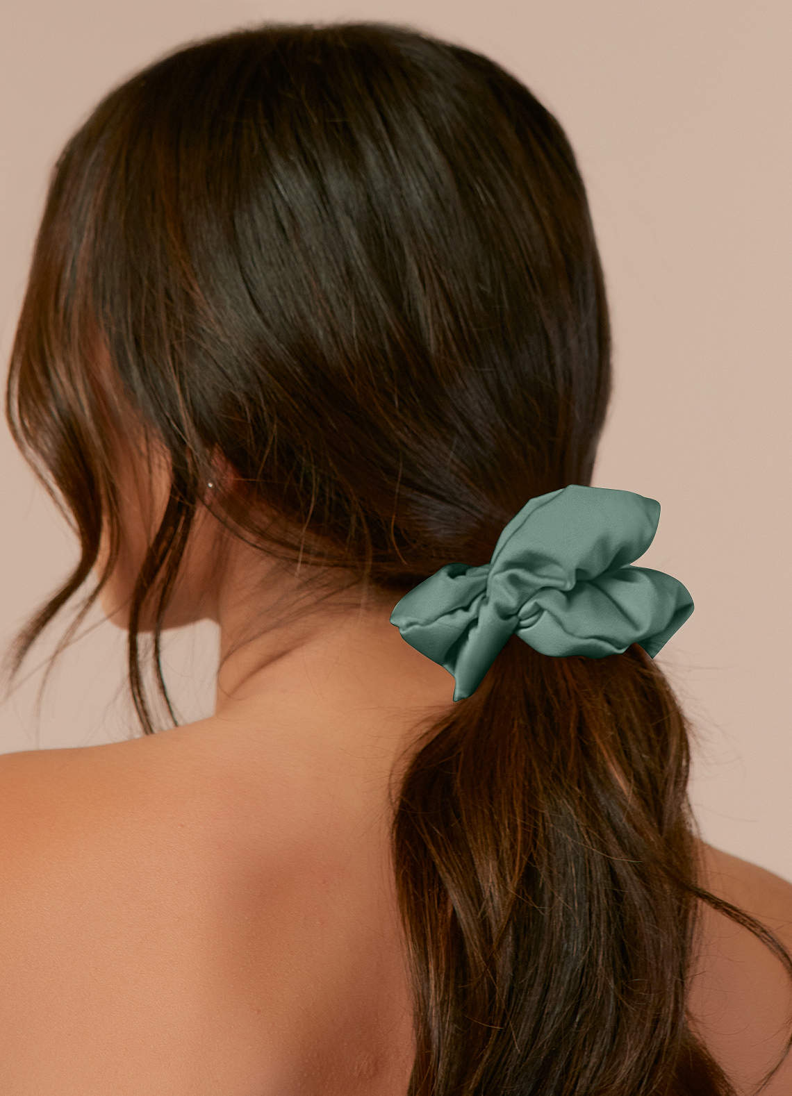 front Matching Color Bridesmaid Stretch Satin Over Size Scrunchies