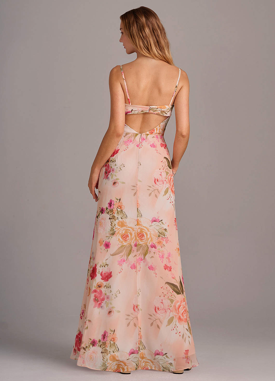 Azazie Leonis Bridesmaid Dresses Abstract Bouquet Floral Sheath Strapless Chiffon Convertible Dress image6