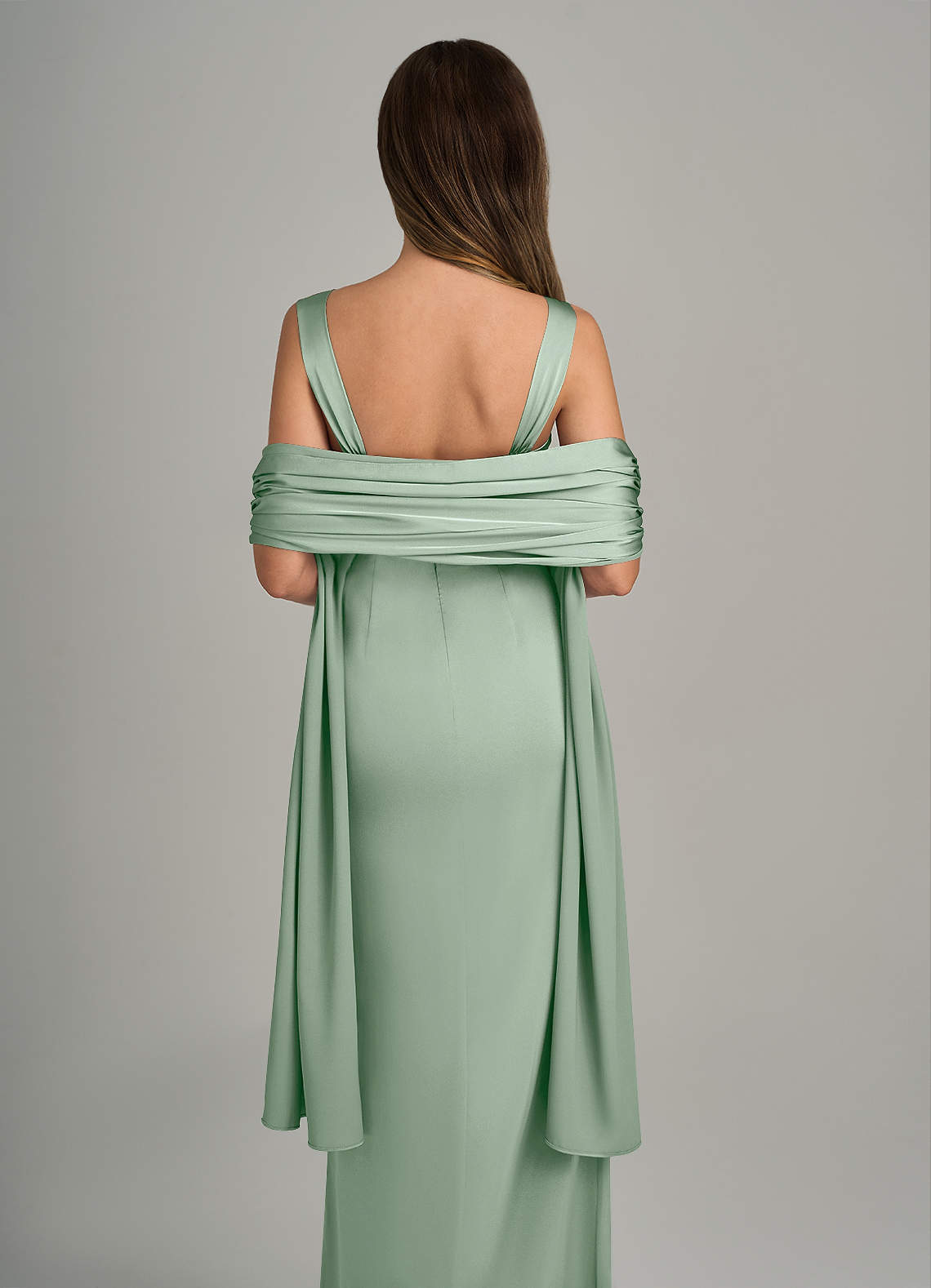 front Azazie Matching Color Stretch Satin Shawl