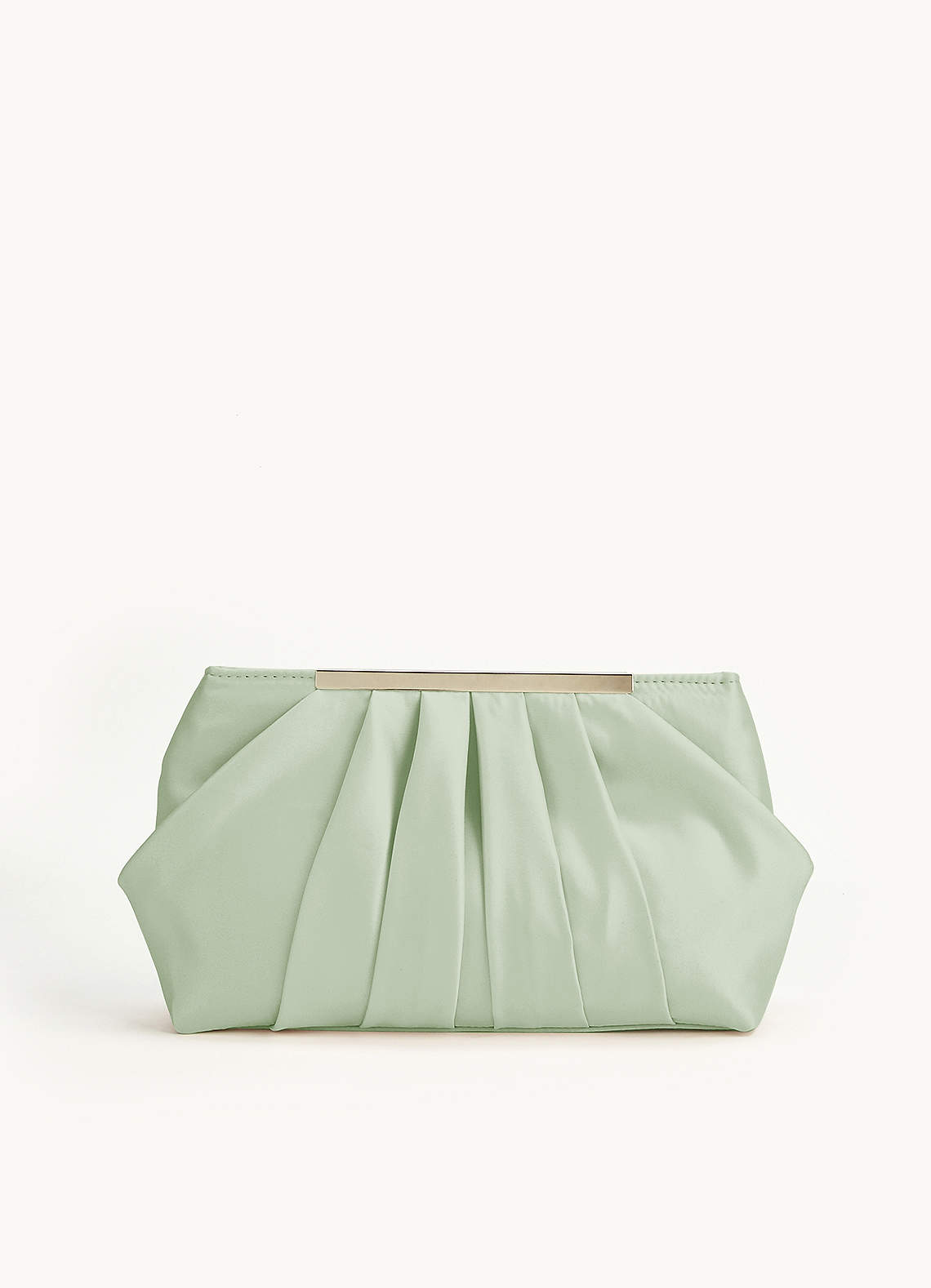 front Matching Color Matte Satin Pleated Clutch