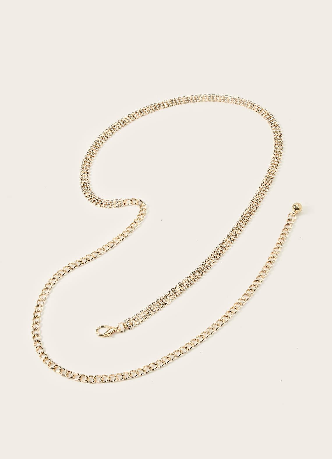 front Rhinestone Chain Belt