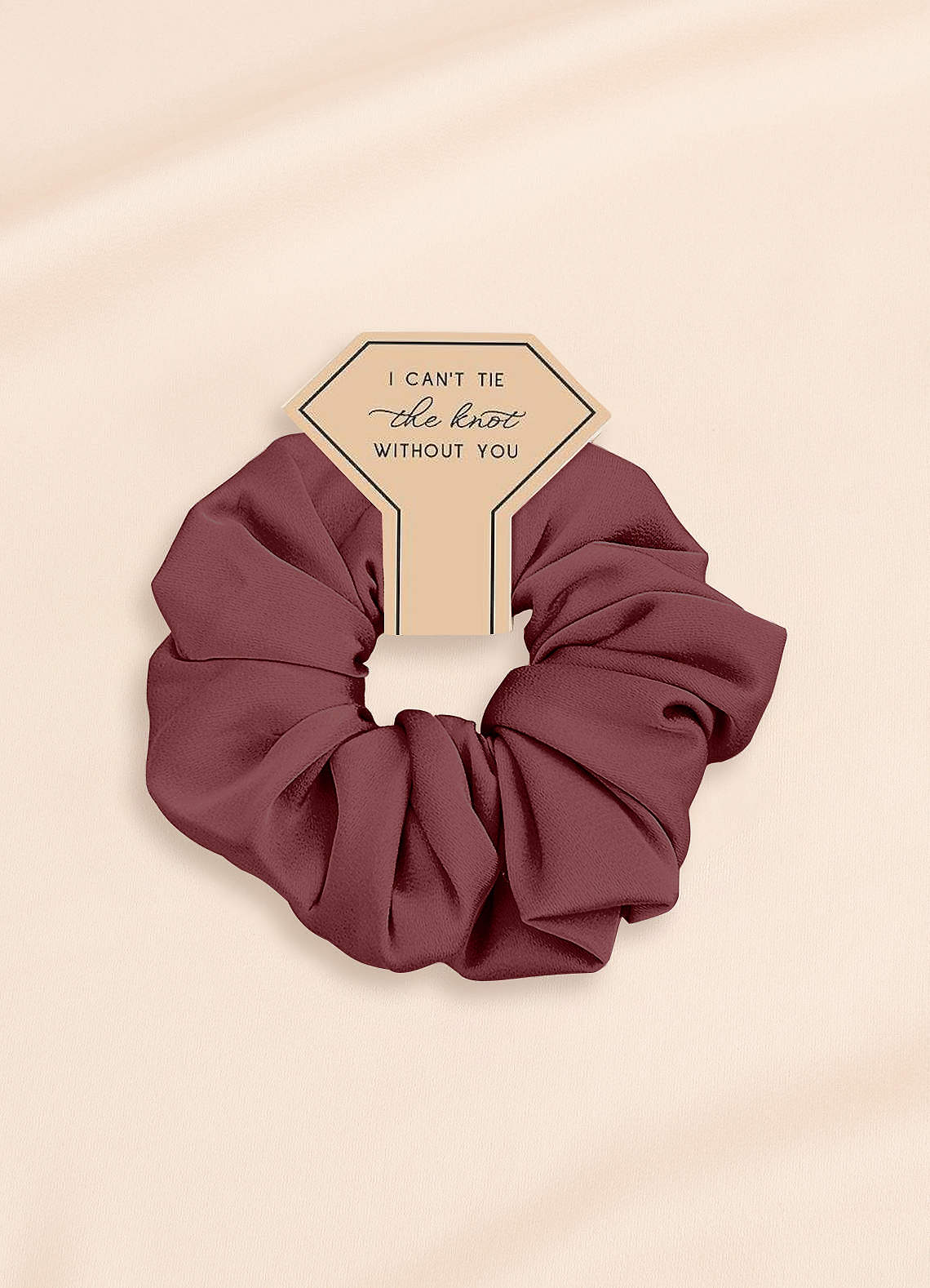 front Matching Color Six-Piece Bridesmaid Stretch Satin Over Size Scrunchie Set