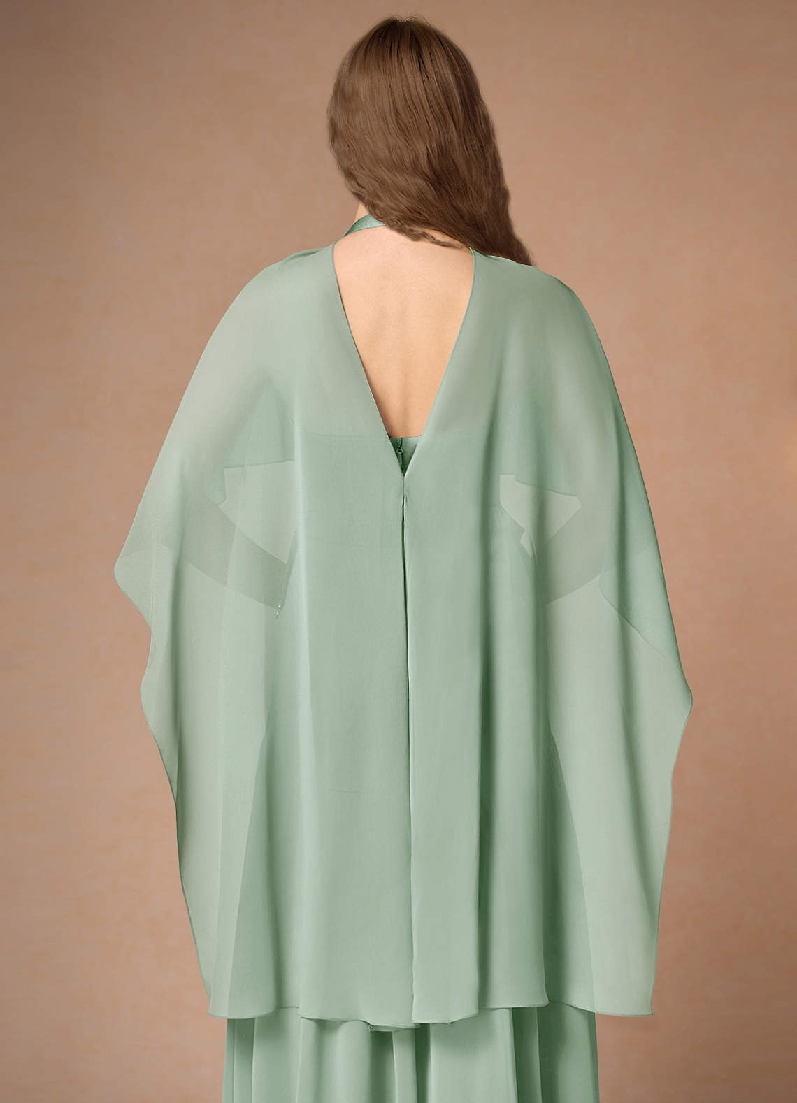 front Azazie Matching Color Chiffon Multiway Cape