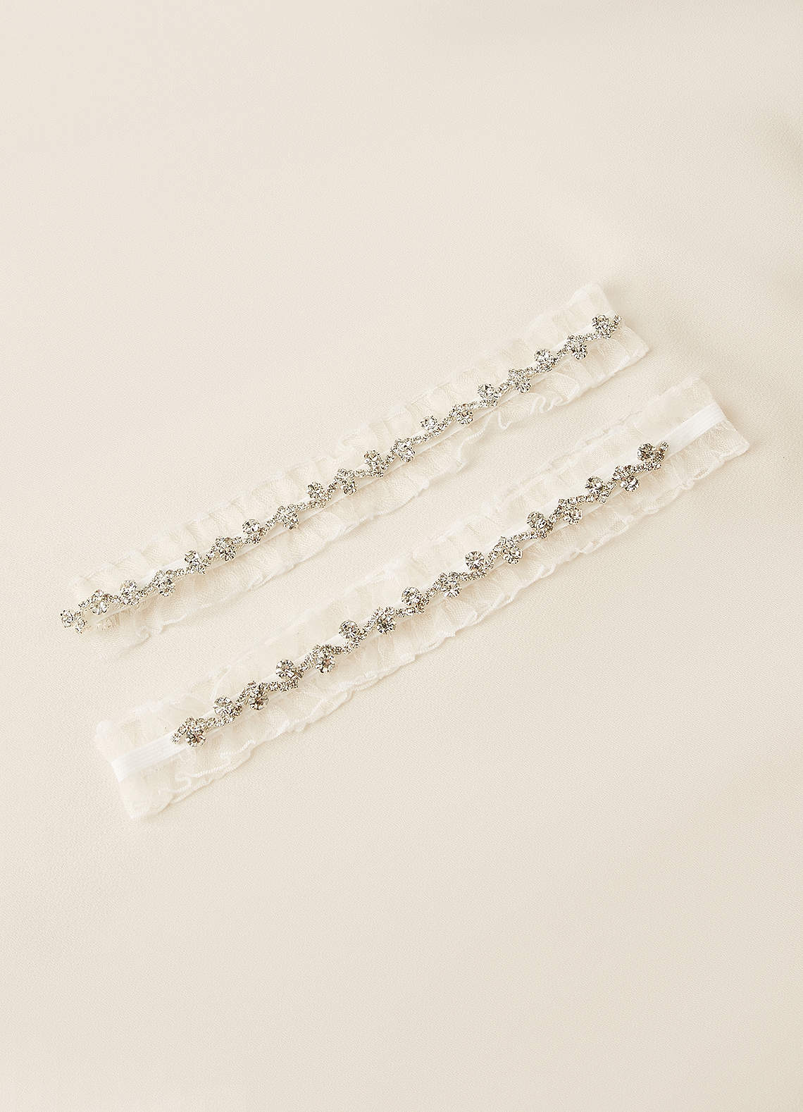 front Crystal and Ruffle Two-Piece Garter Set