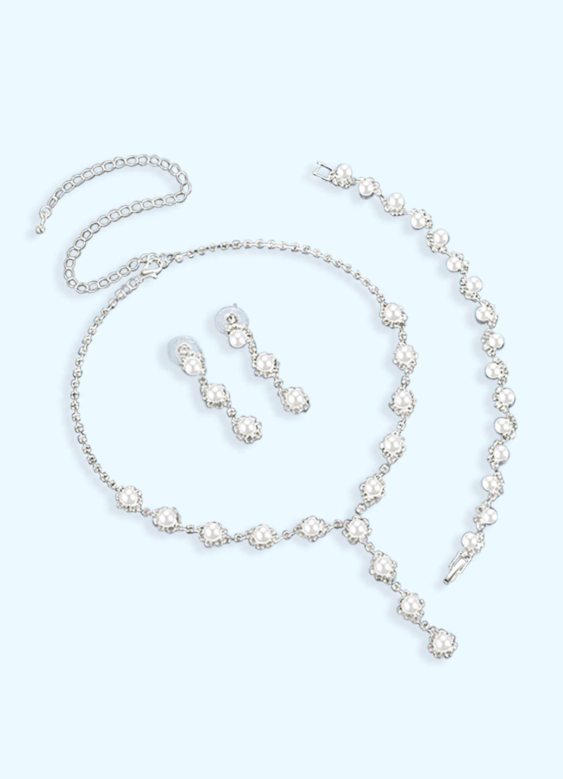 front Pearl Drop Jewelry Set