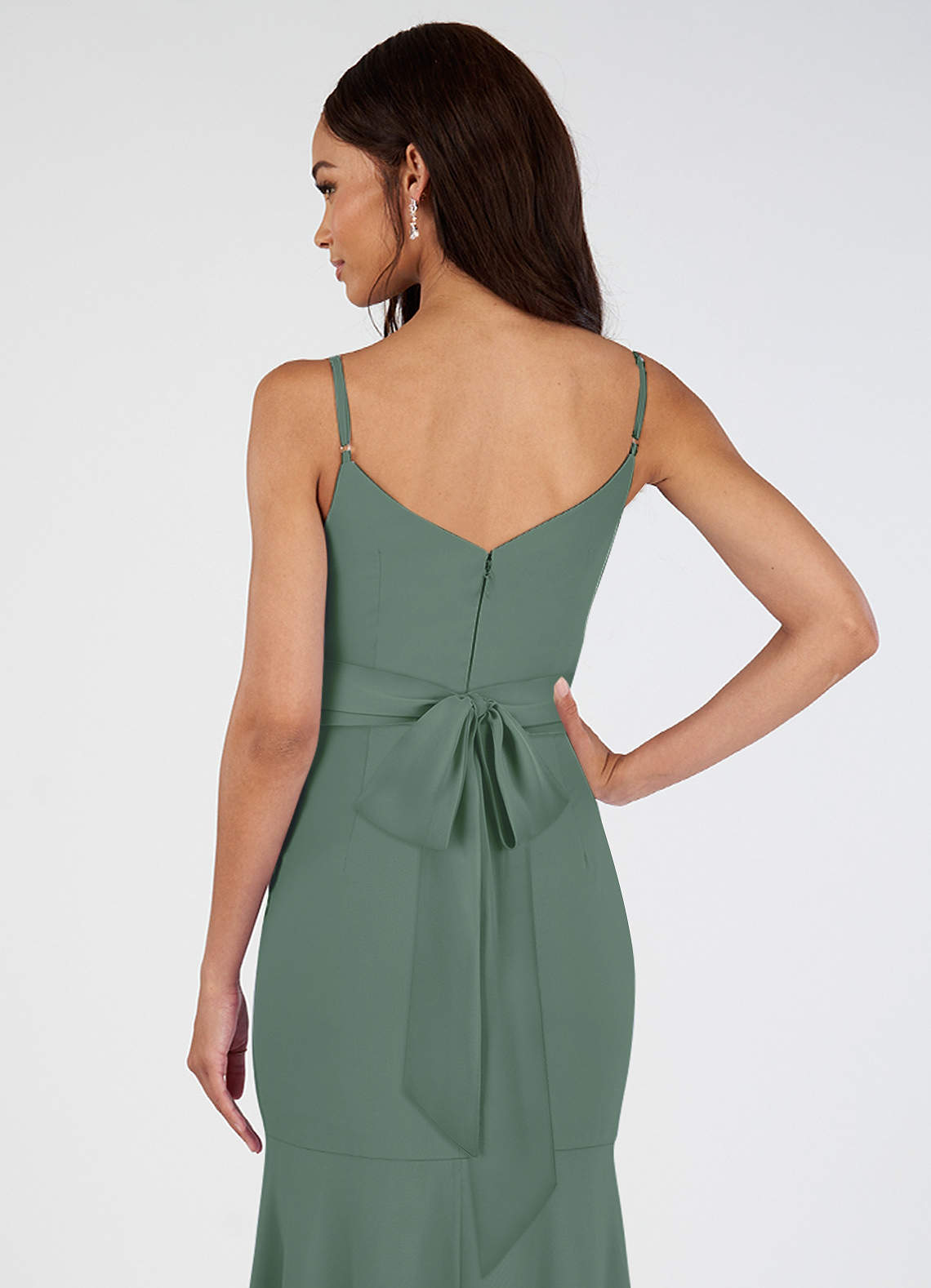 front Azazie Matching Color Chiffon Sash
