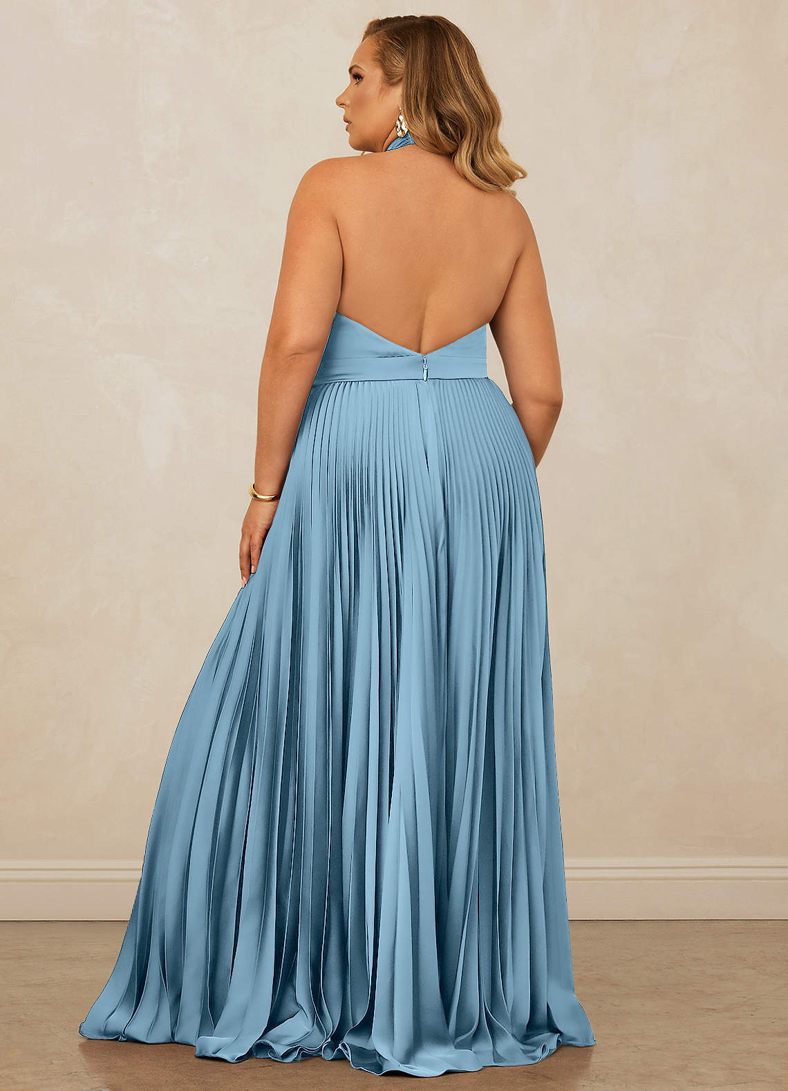 Christian Siriano Bridal for Azazie 1007 Bridesmaid Dresses Pleated Halter Stretch Satin A-line Dress image10