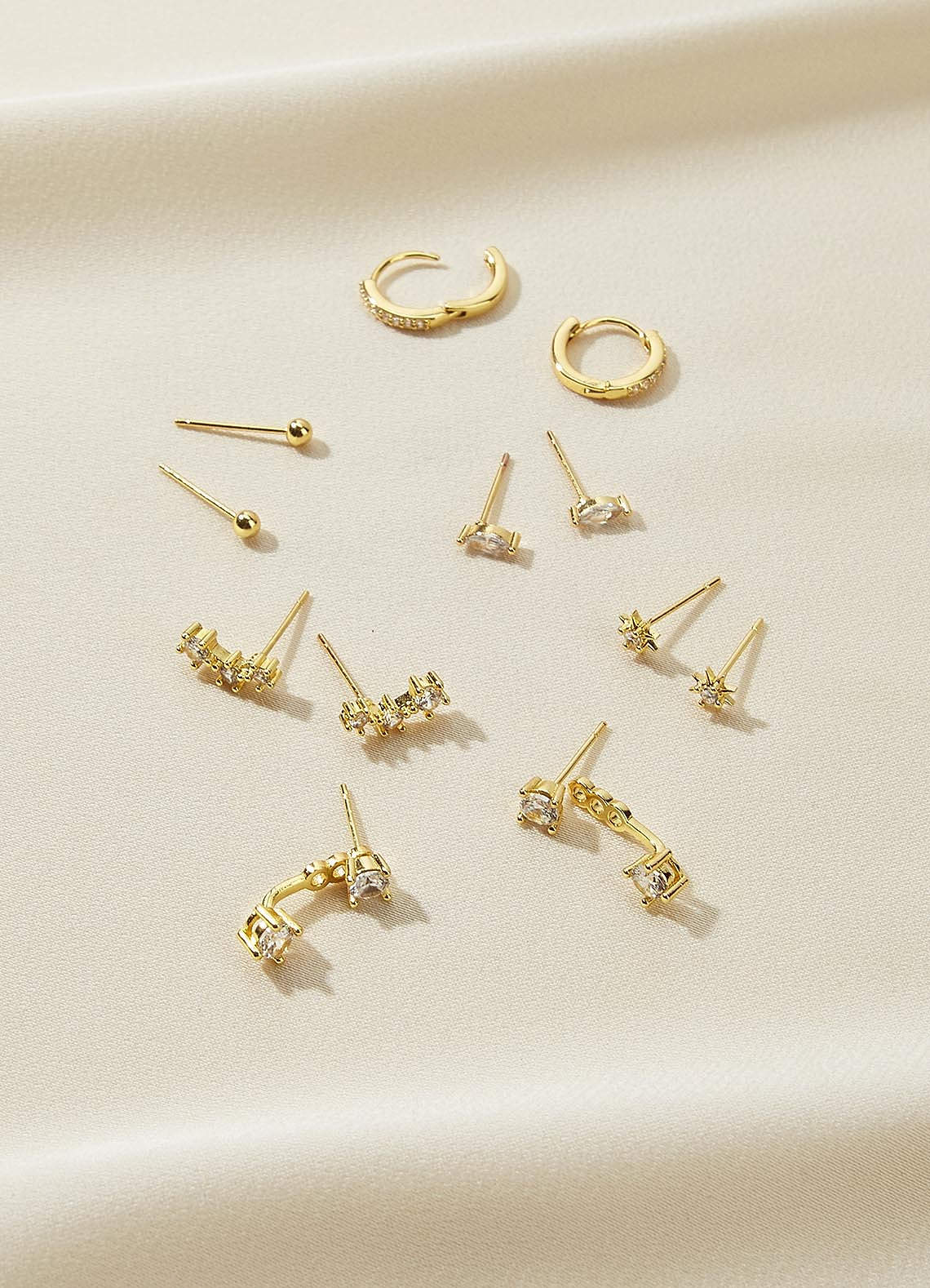 front Dainty Stud Earring Sets