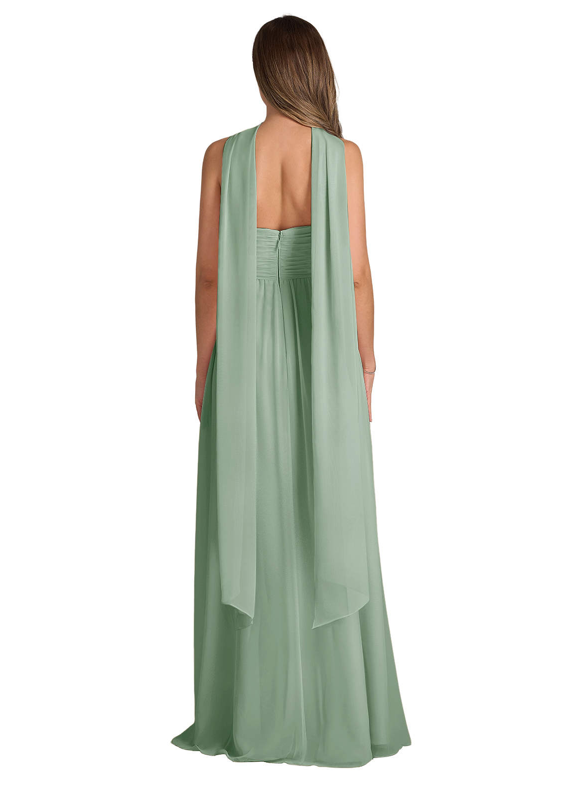 front Azazie Matching Color Chiffon Scarf