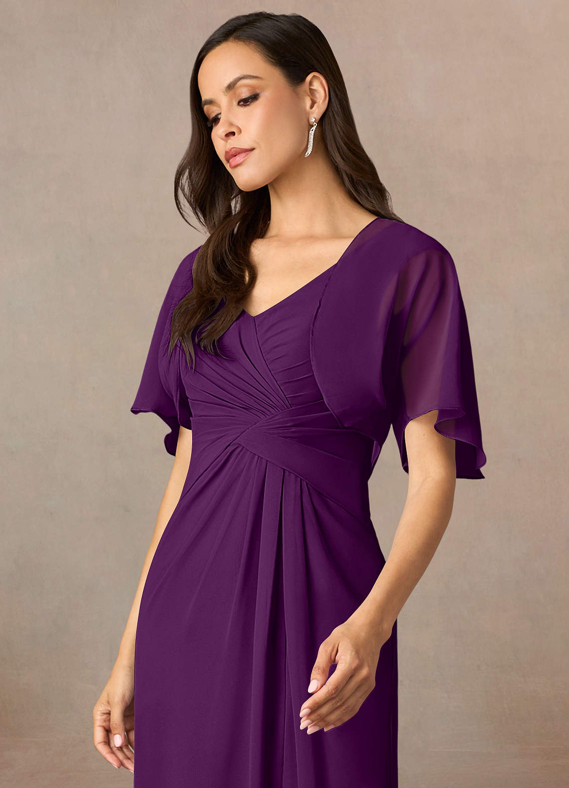 front Azazie Matching Color Salome Chiffon Wrap
