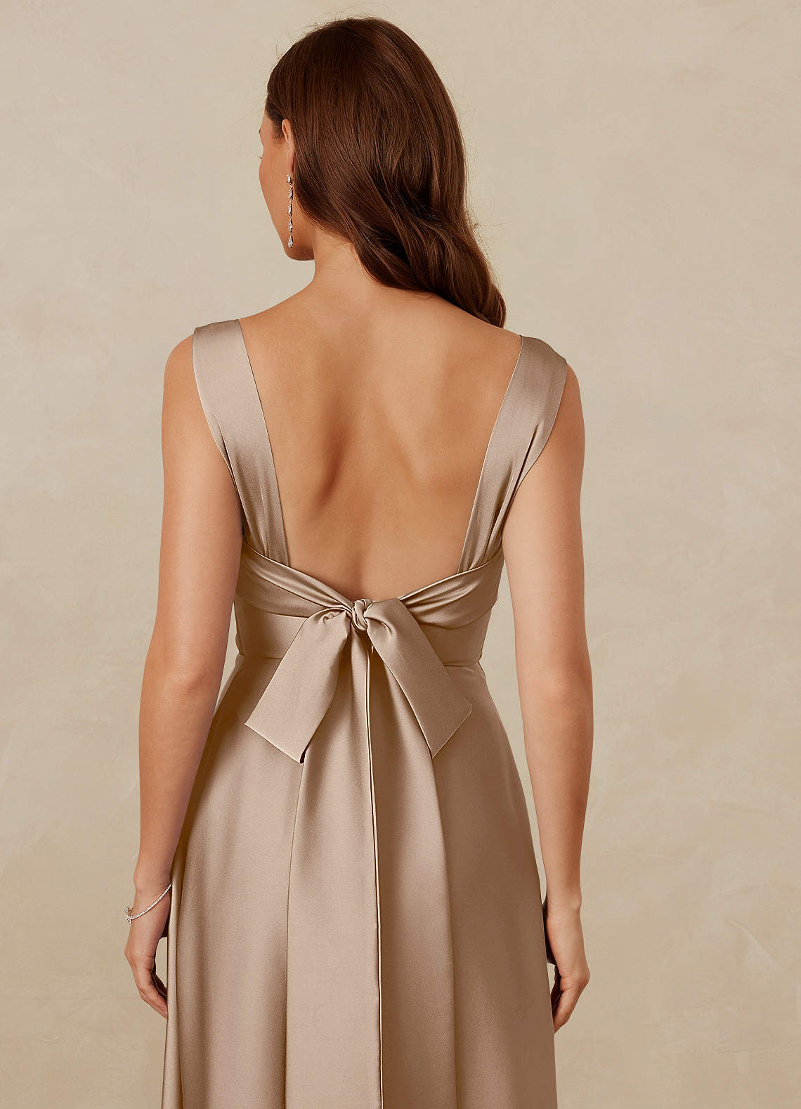Christian Siriano Bridal for Azazie 1001 Bridesmaid Dresses Cowl Neck Stretch Satin A-line Dress image8