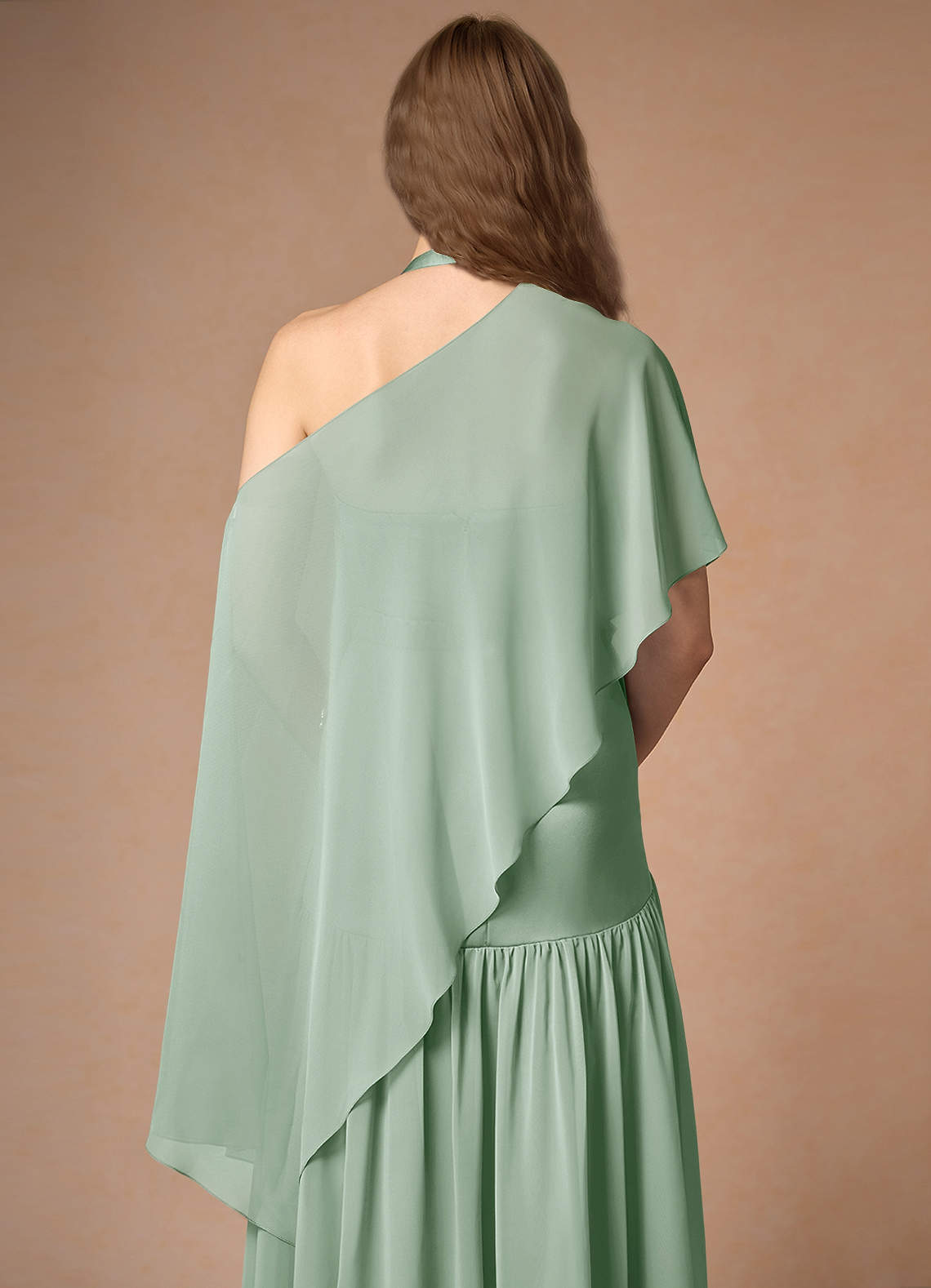 front Azazie Matching Color Chiffon Multiway Cape