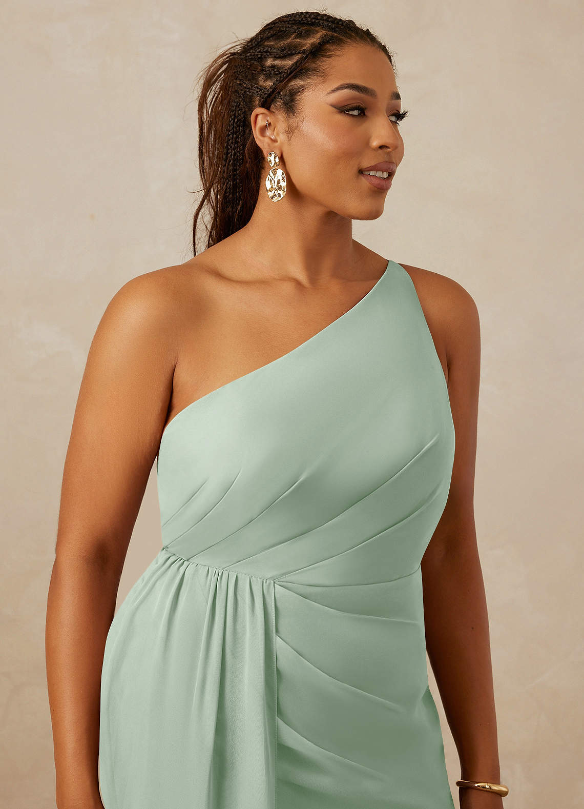 Christian Siriano Bridal for Azazie 1003 Bridesmaid Dresses One Shoulder Chiffon Sheath Dress image13
