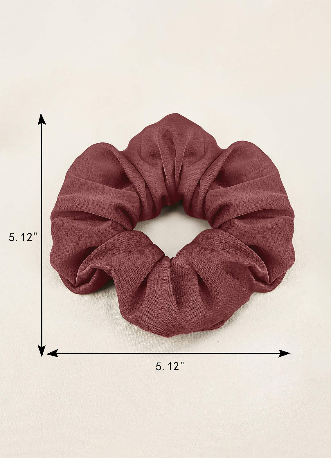 front Matching Color Six-Piece Bridesmaid Stretch Satin Over Size Scrunchie Set