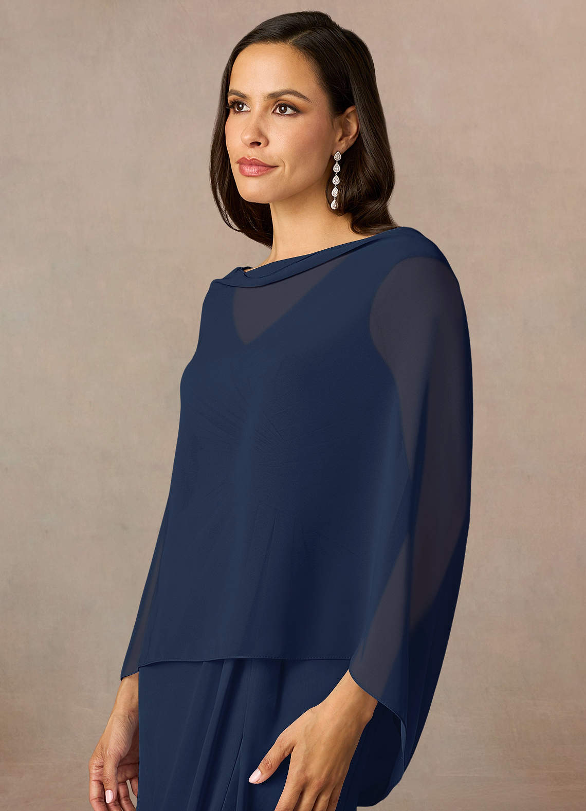 front Azazie Matching Color Sarah Chiffon Wrap
