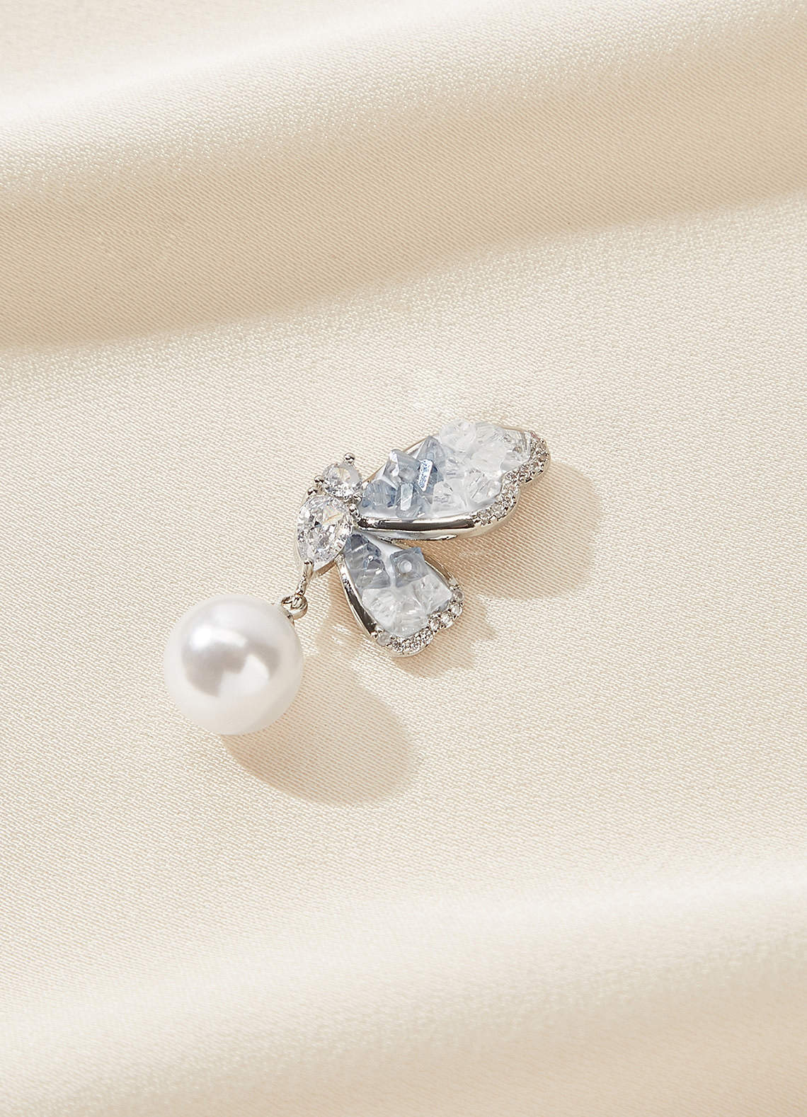 front Something Blue Butterfly Wing Drop Earrings