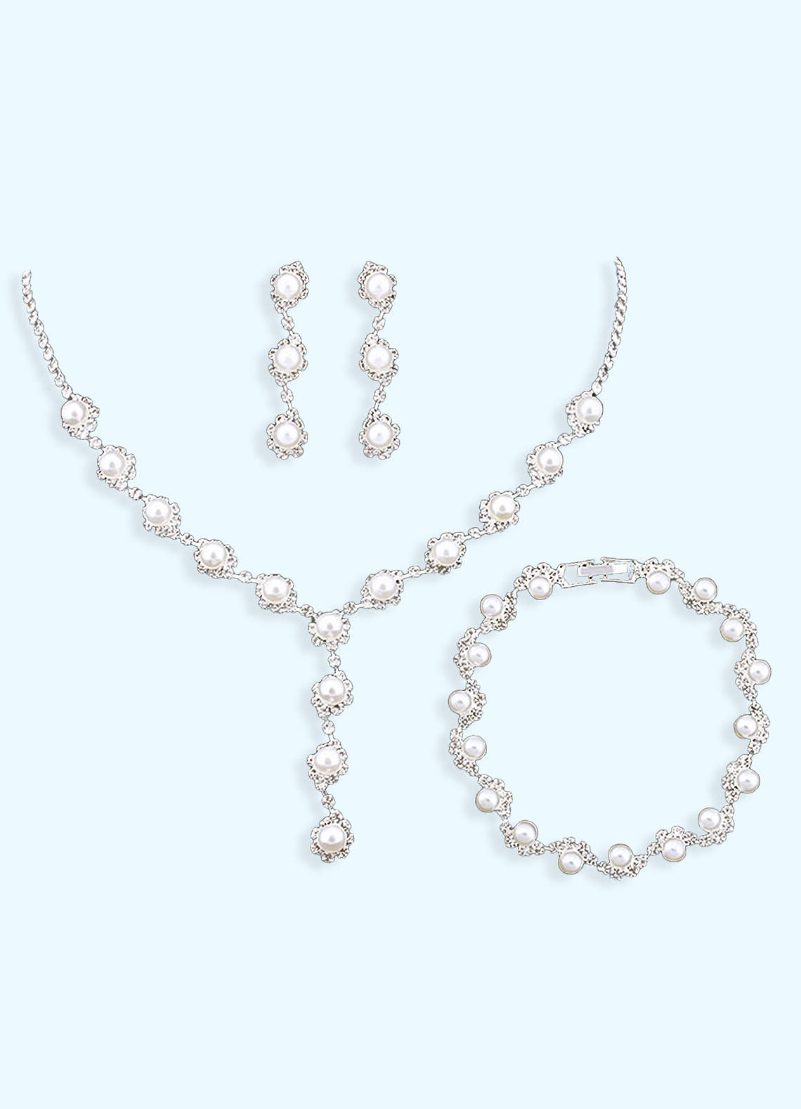 front Pearl Drop Jewelry Set