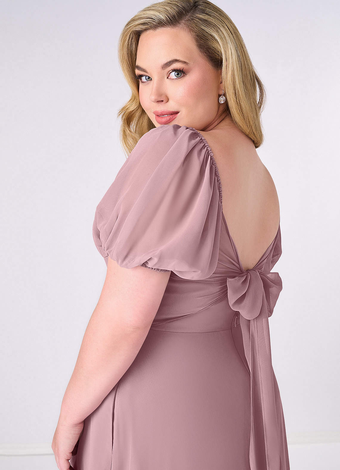Barbie ♥ Azazie Bridesmaid Dresses Chiffon A-line Dress with Puff Sleeves image10