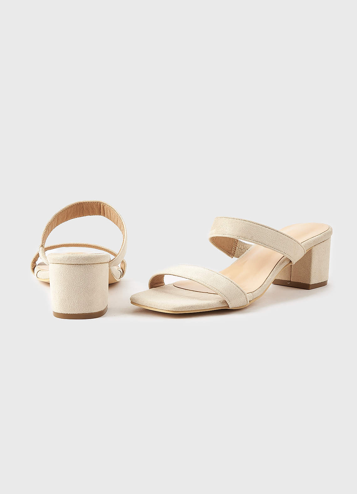 front Two Strap Low Chunky Heel Sandal