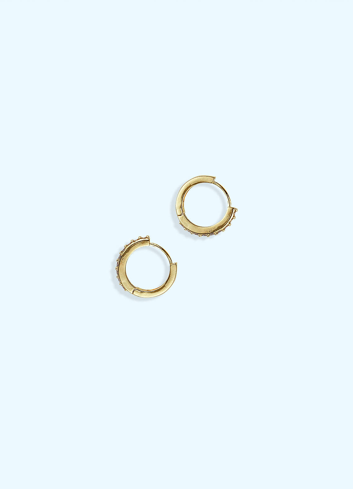 front Honeycomb Earrings With Embedded Small Diamond