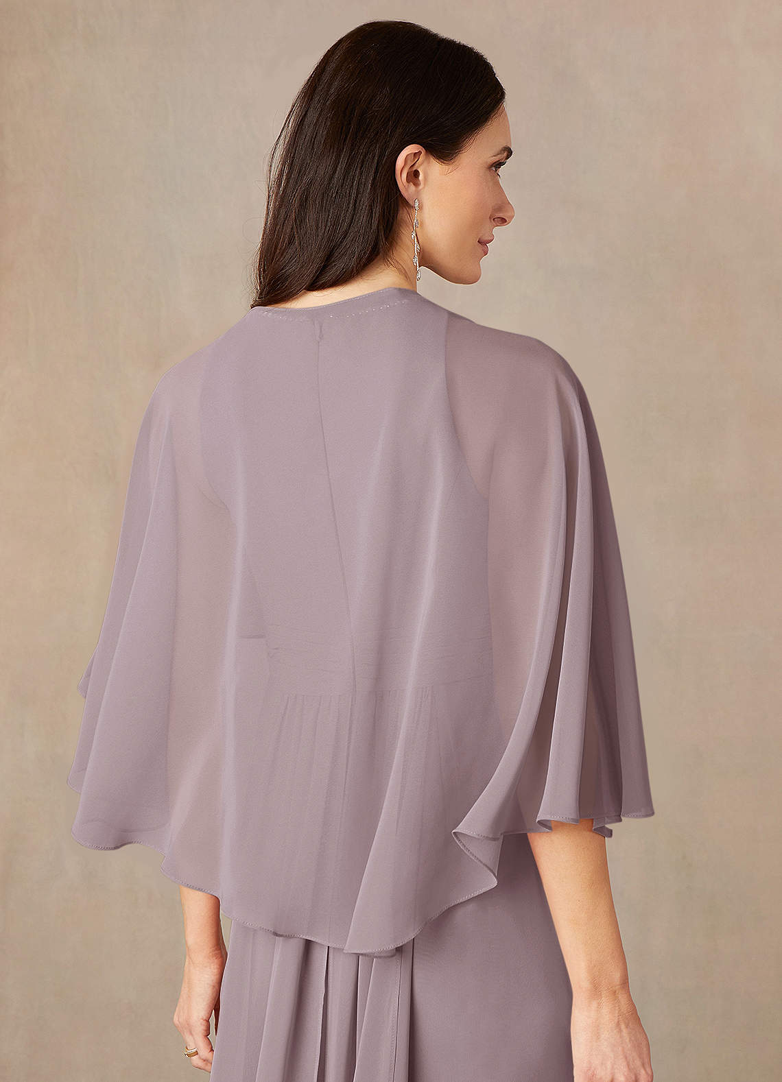 front Azazie Matching Color Chiffon Asymmetrical Wrap