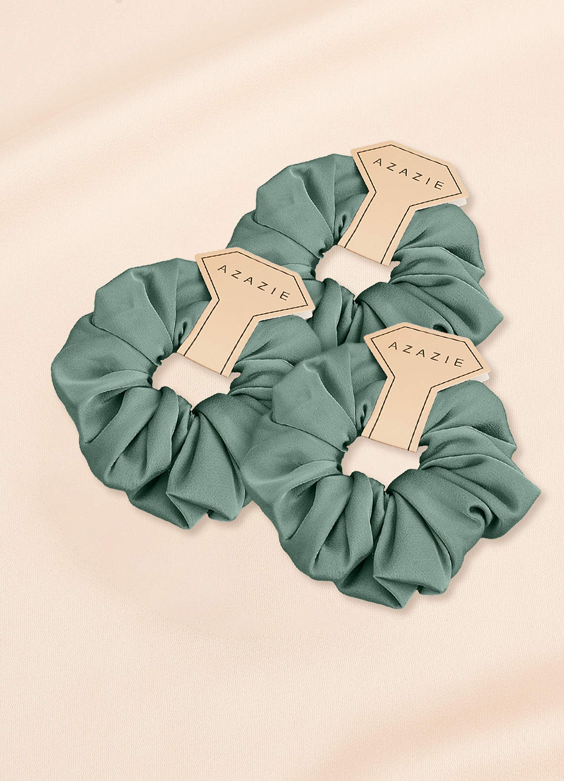 front Matching Color Bridesmaid Stretch Satin Over Size Scrunchies