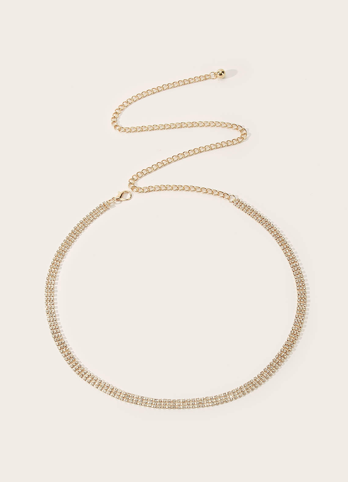 front Rhinestone Chain Belt