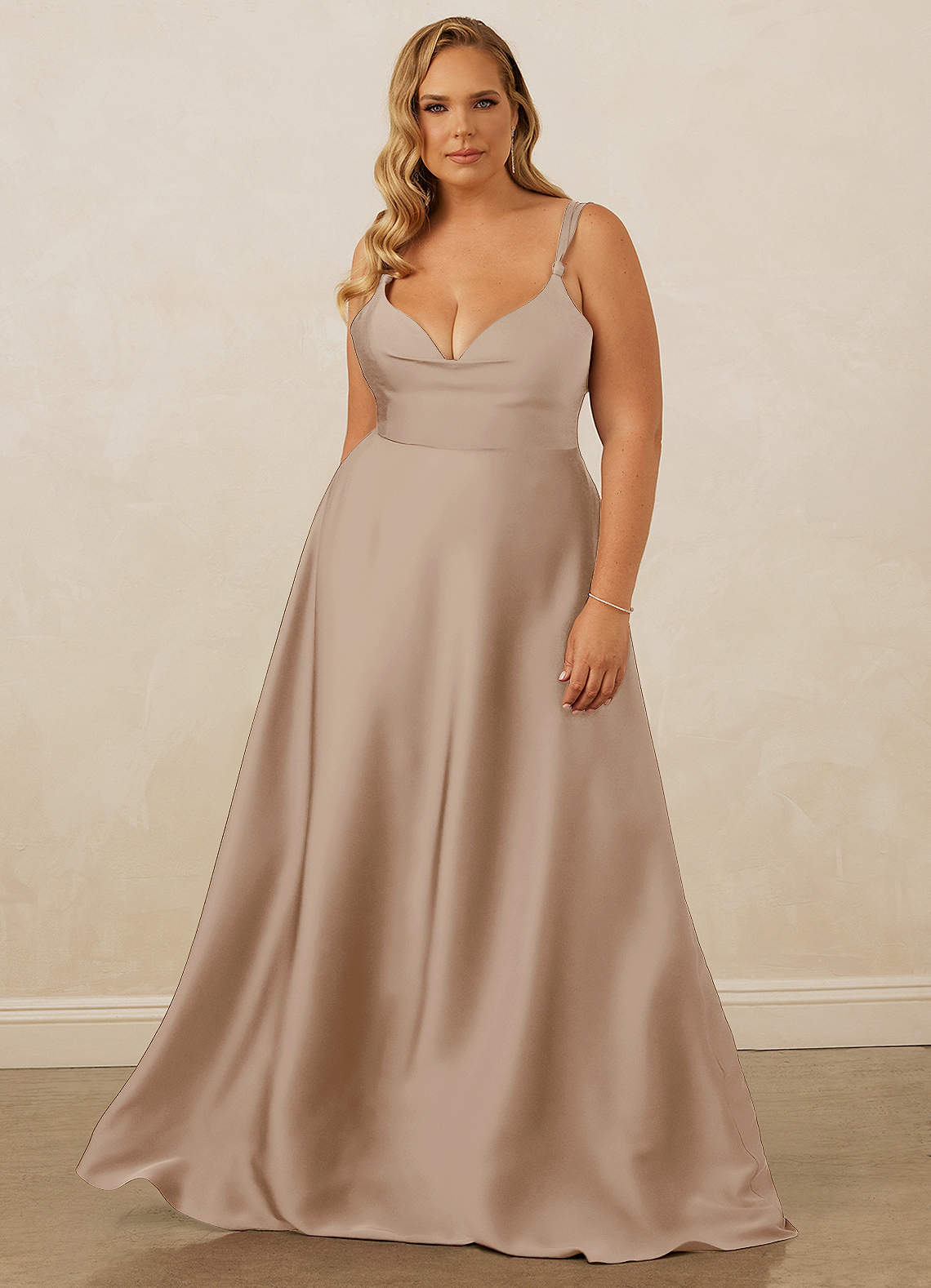 Christian Siriano Bridal for Azazie 1001 Bridesmaid Dresses Cowl Neck Stretch Satin A-line Dress image10