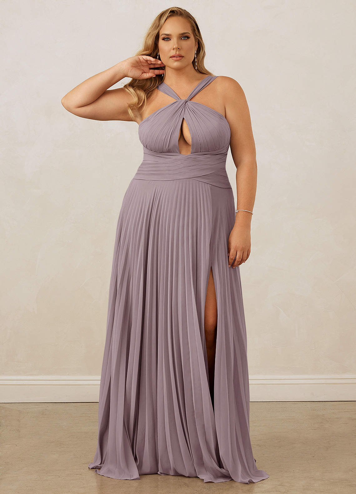 Christian Siriano Bridal for Azazie 1009 Bridesmaid Dresses Pleated Halter Chiffon A-Line Dress image10