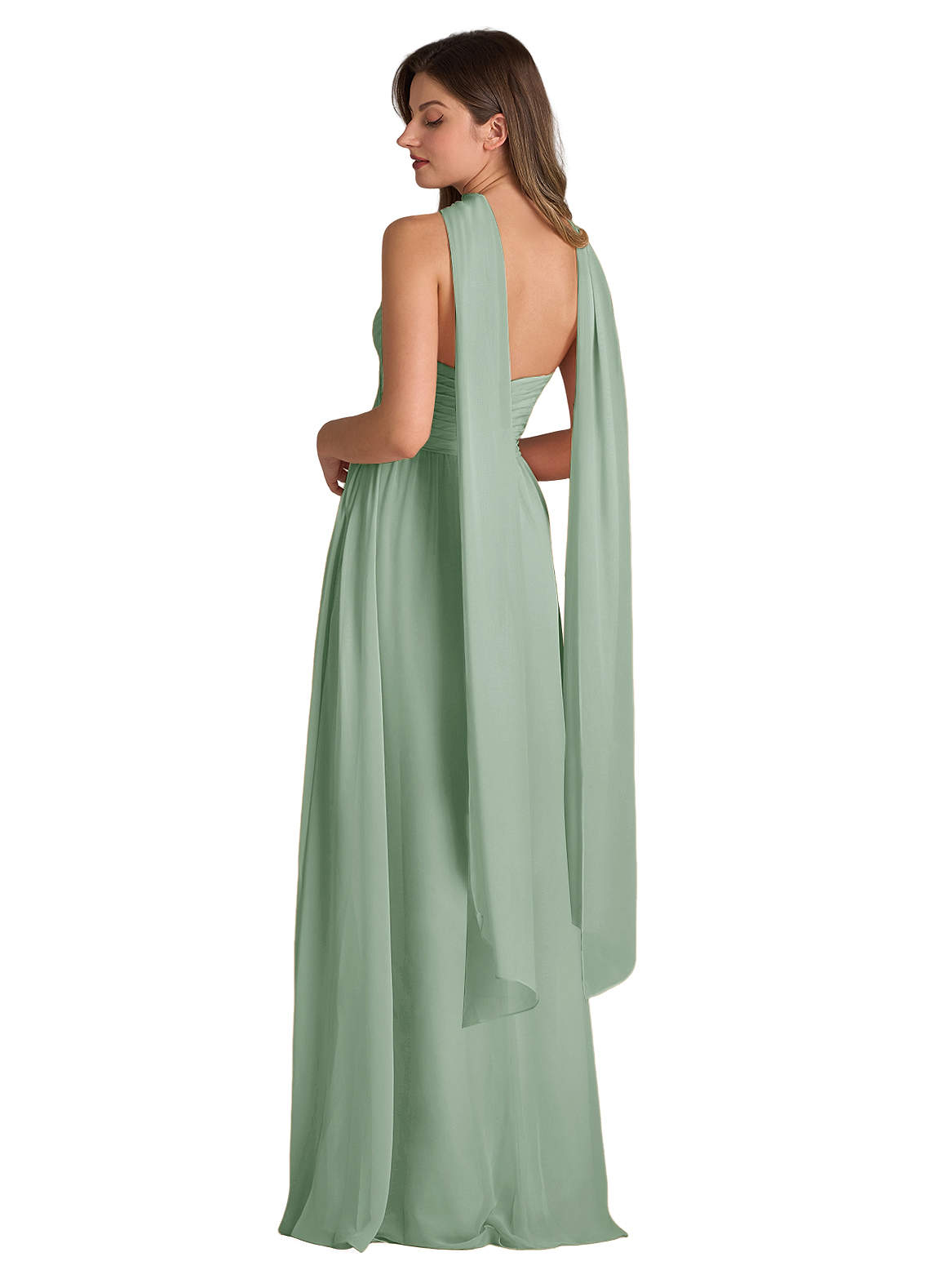 front Azazie Matching Color Chiffon Scarf