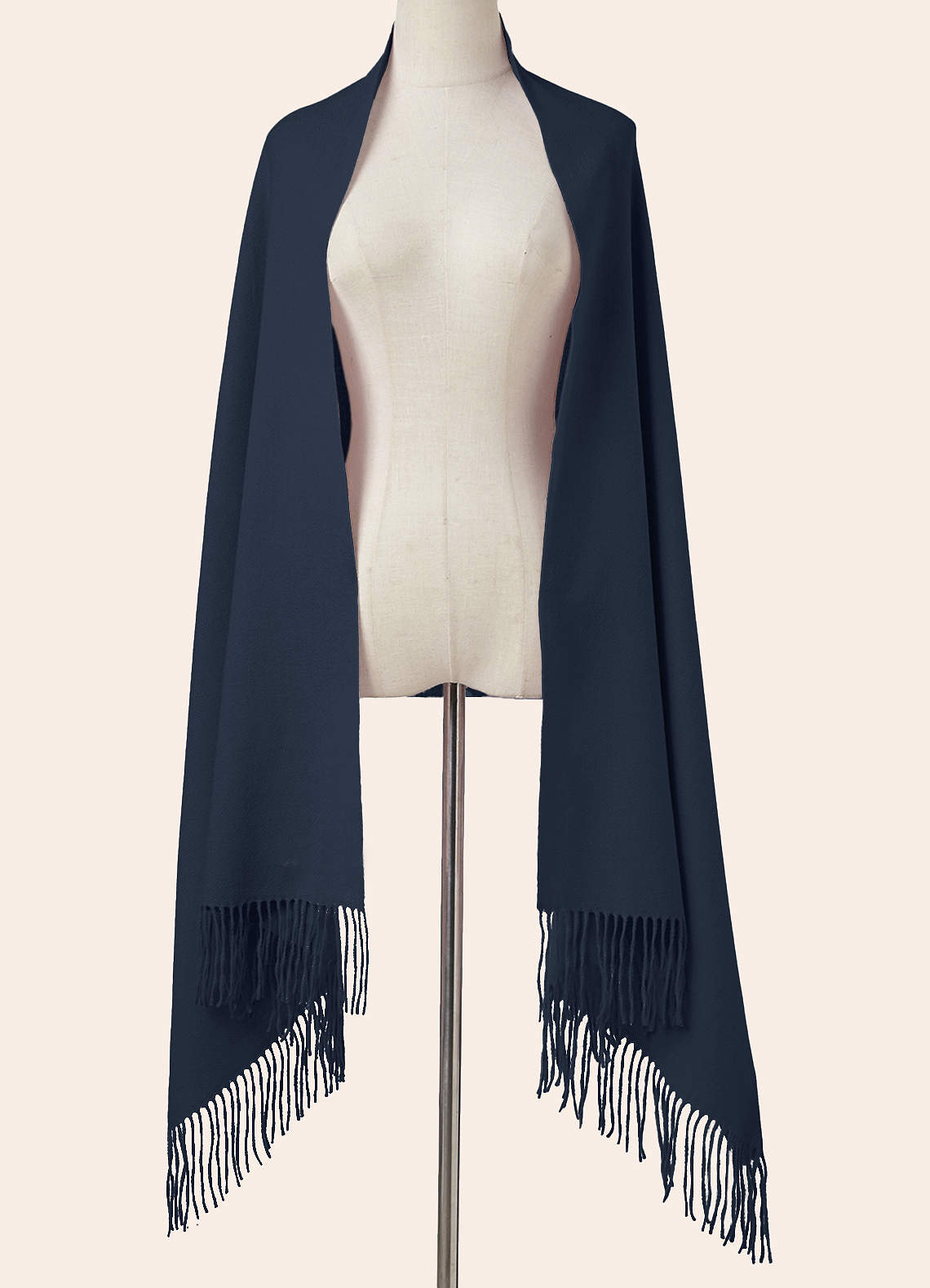 front Scarf Solid Fringe Shawl