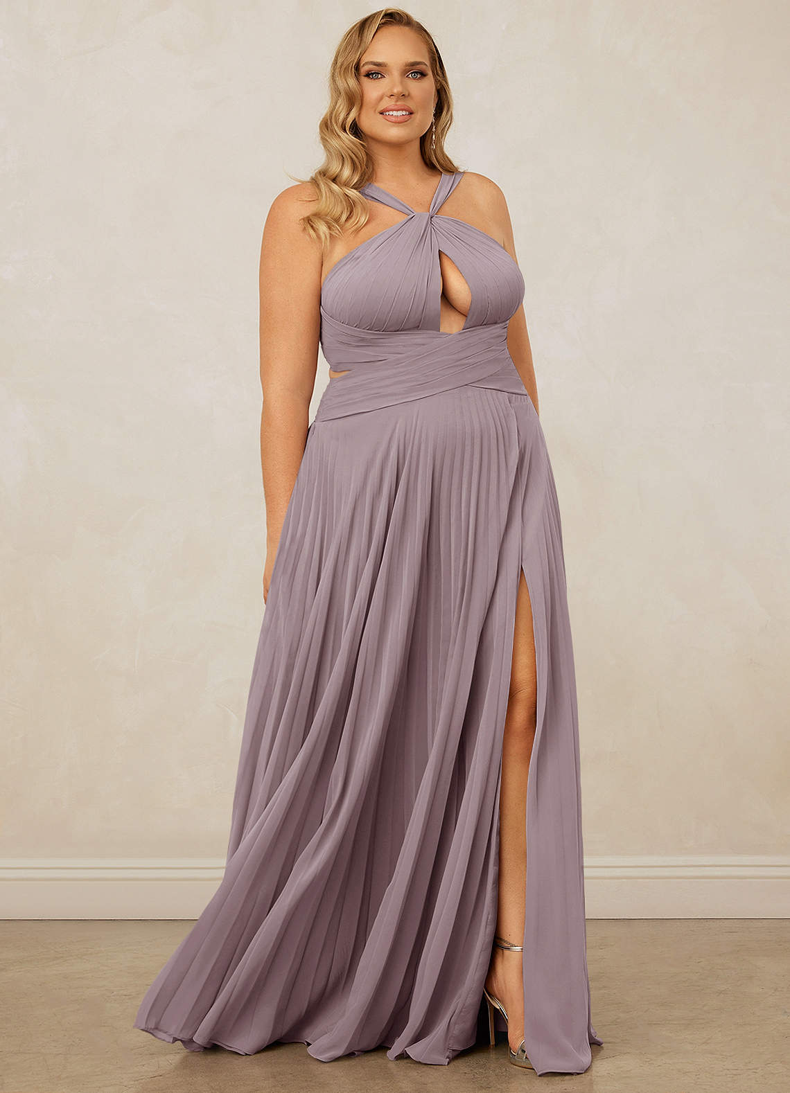 Christian Siriano Bridal for Azazie 1009 Bridesmaid Dresses Pleated Halter Chiffon A-Line Dress image11