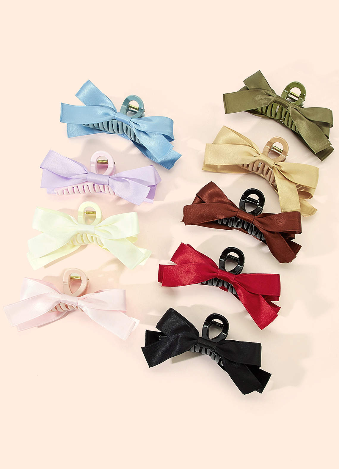 front Pack of 2 Bow Hair Claw Clip