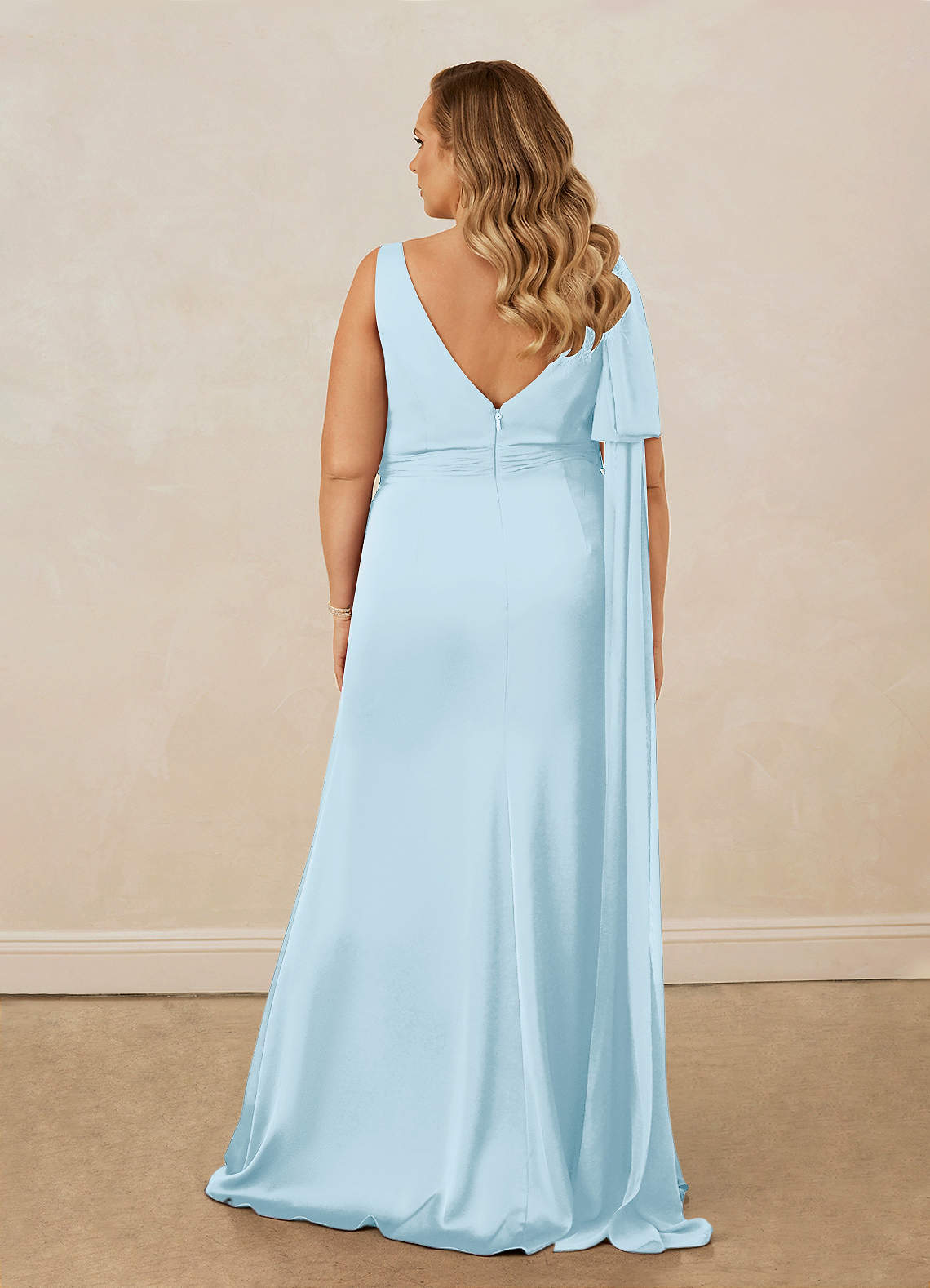 Christian Siriano Bridal for Azazie 1011 Bridesmaid Dresses Plunging Stretch Satin Mermaid Dress image18