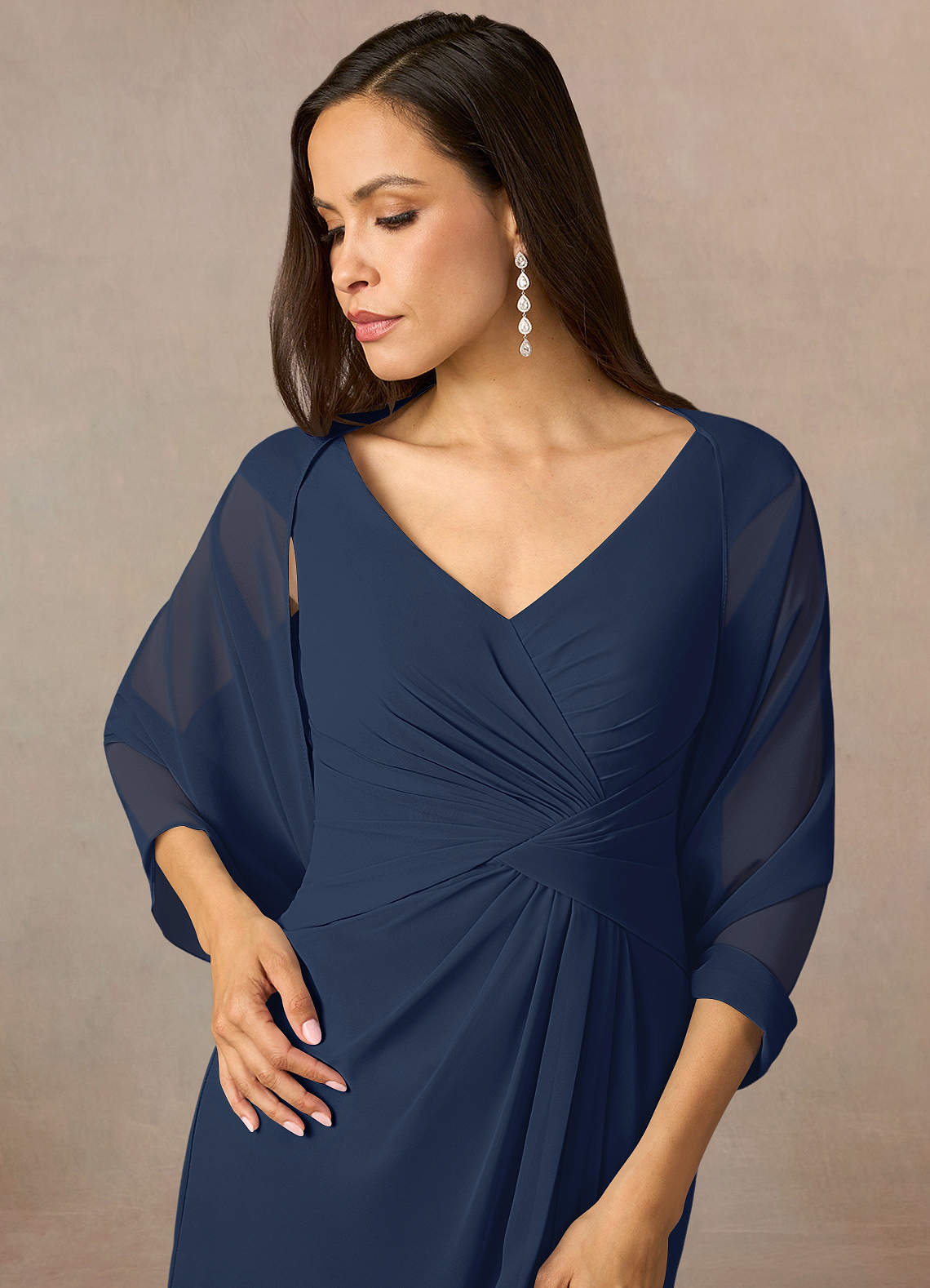 front Azazie Matching Color Sarah Chiffon Wrap