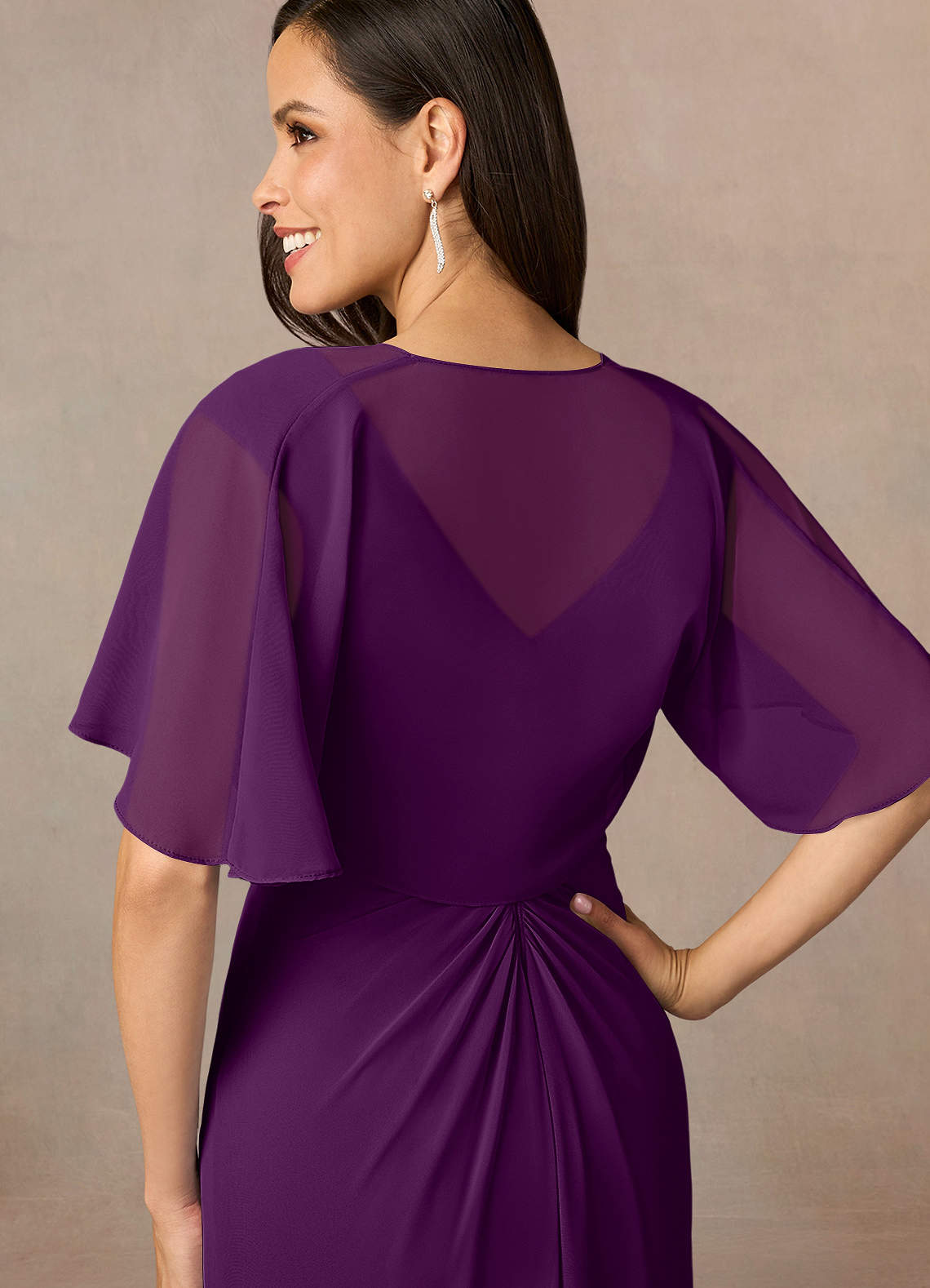 front Azazie Matching Color Salome Chiffon Wrap