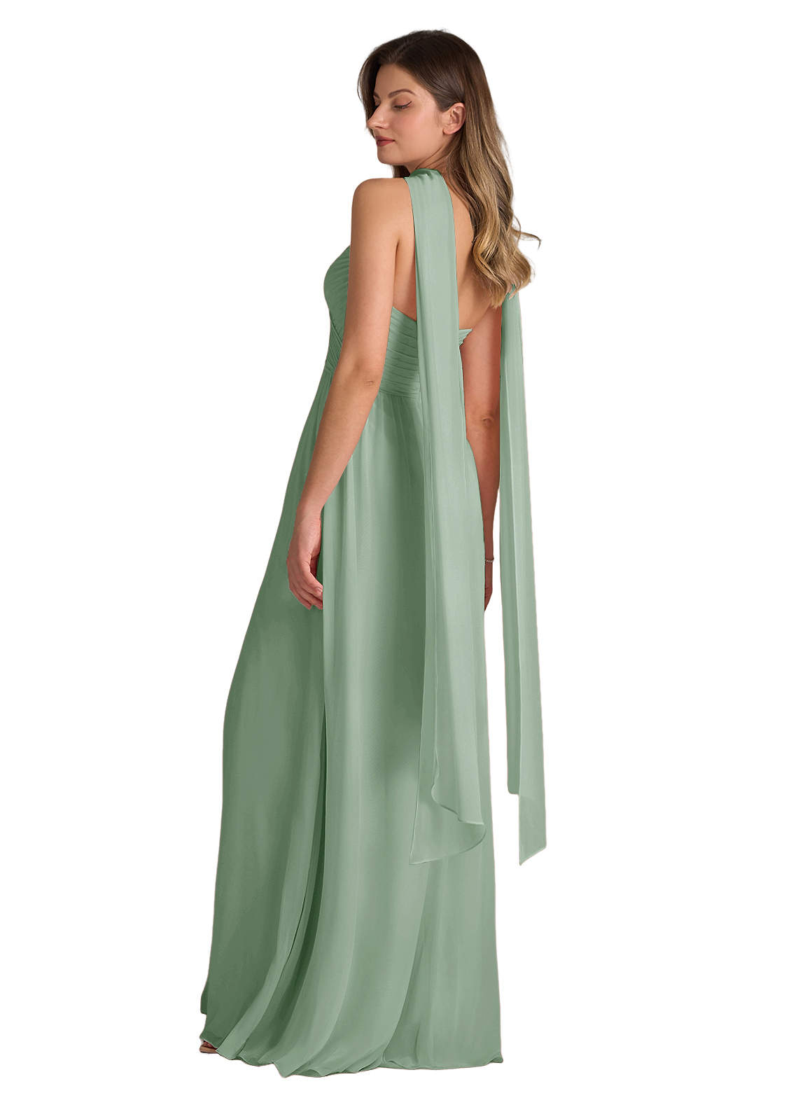 front Azazie Matching Color Chiffon Scarf