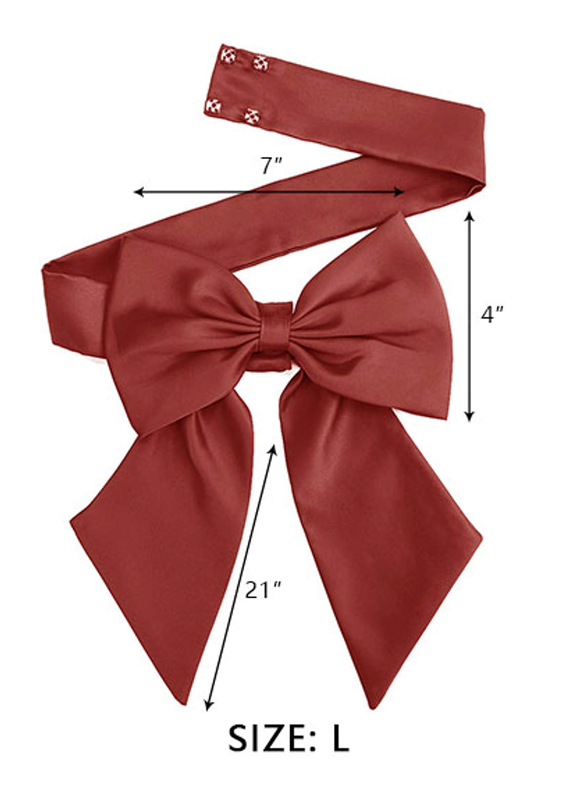 front Matching Color Matte Satin Sash with Back Bow
