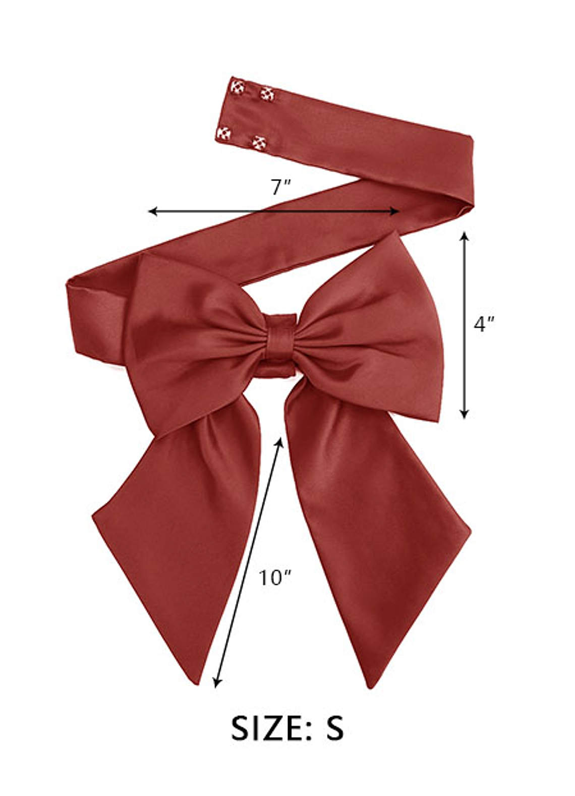 front Matching Color Matte Satin Sash with Back Bow