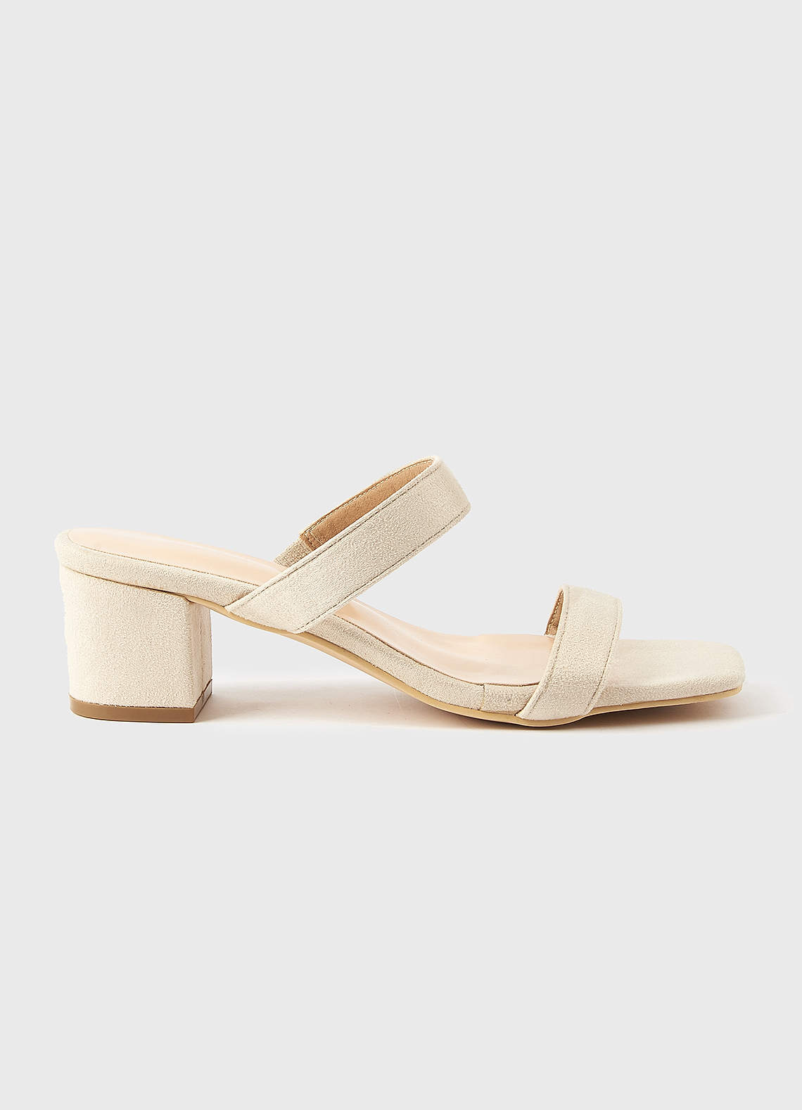 front Two Strap Low Chunky Heel Sandal