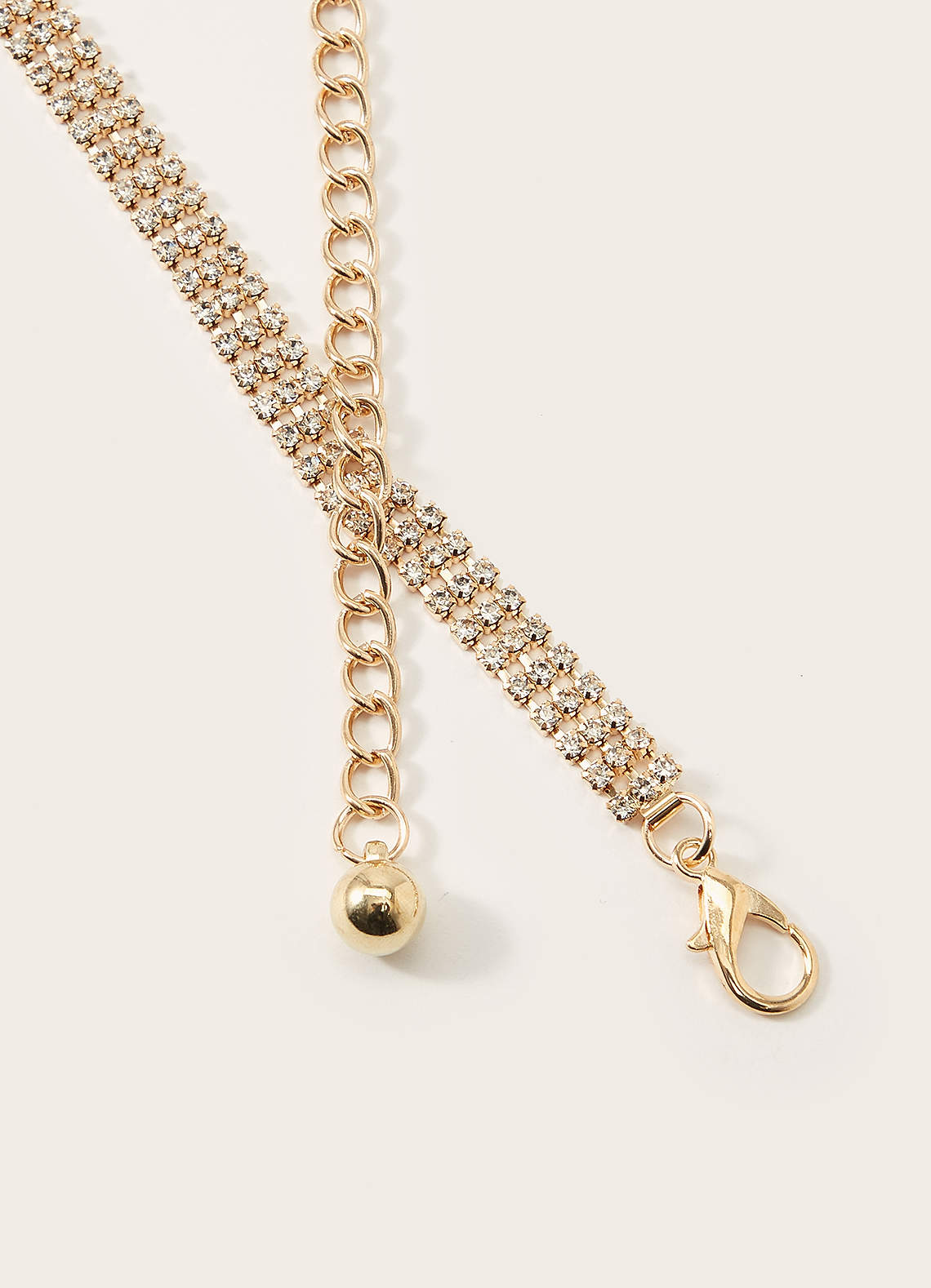 front Rhinestone Chain Belt