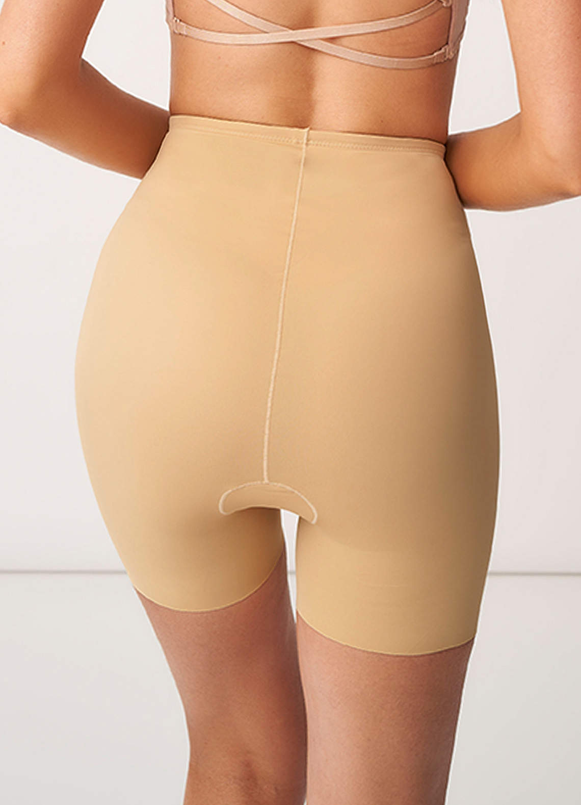 front High Waisted Seamless Mid Thigh Shorts