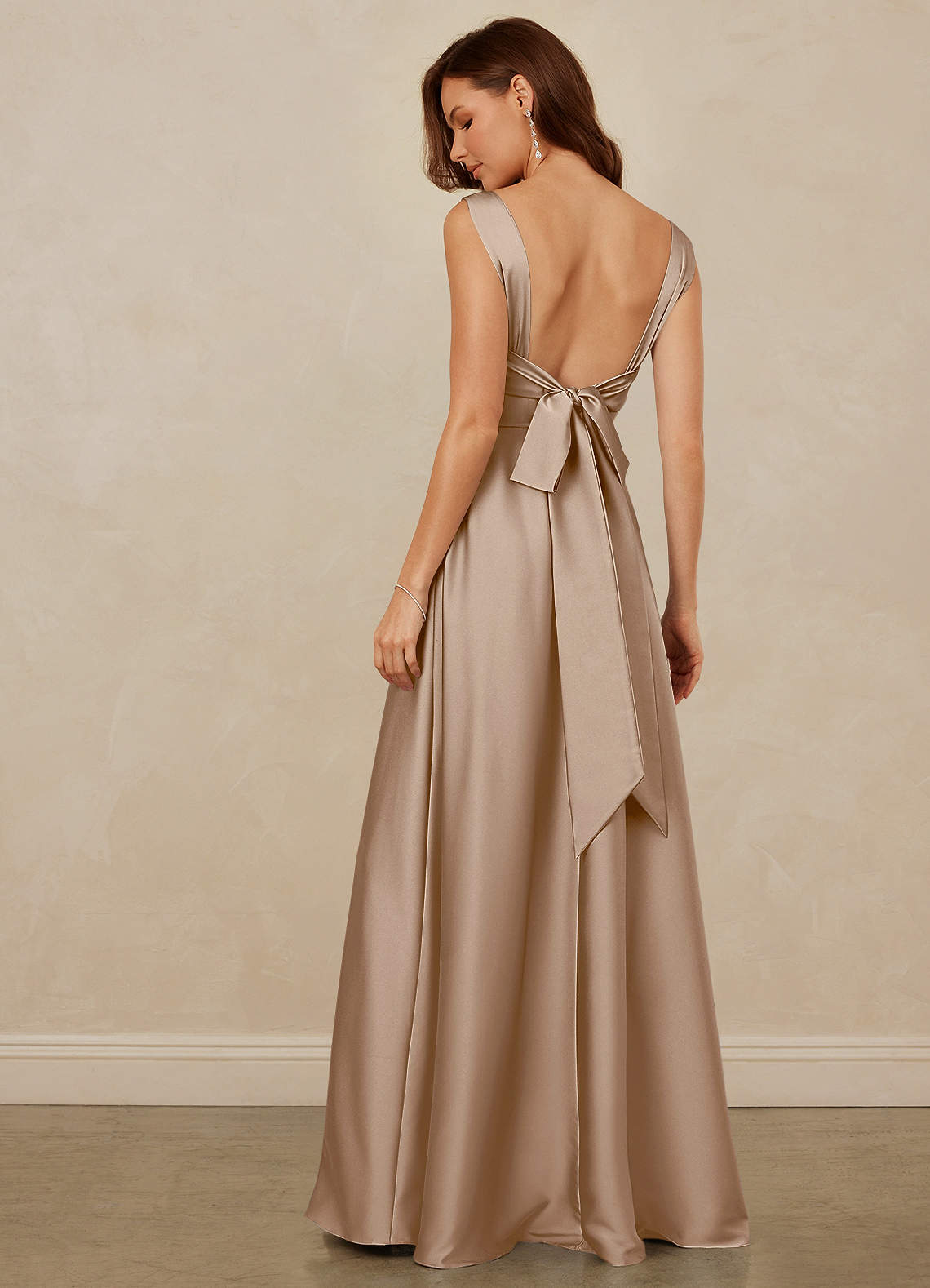 Christian Siriano Bridal for Azazie 1001 Bridesmaid Dresses Cowl Neck Stretch Satin A-line Dress image4