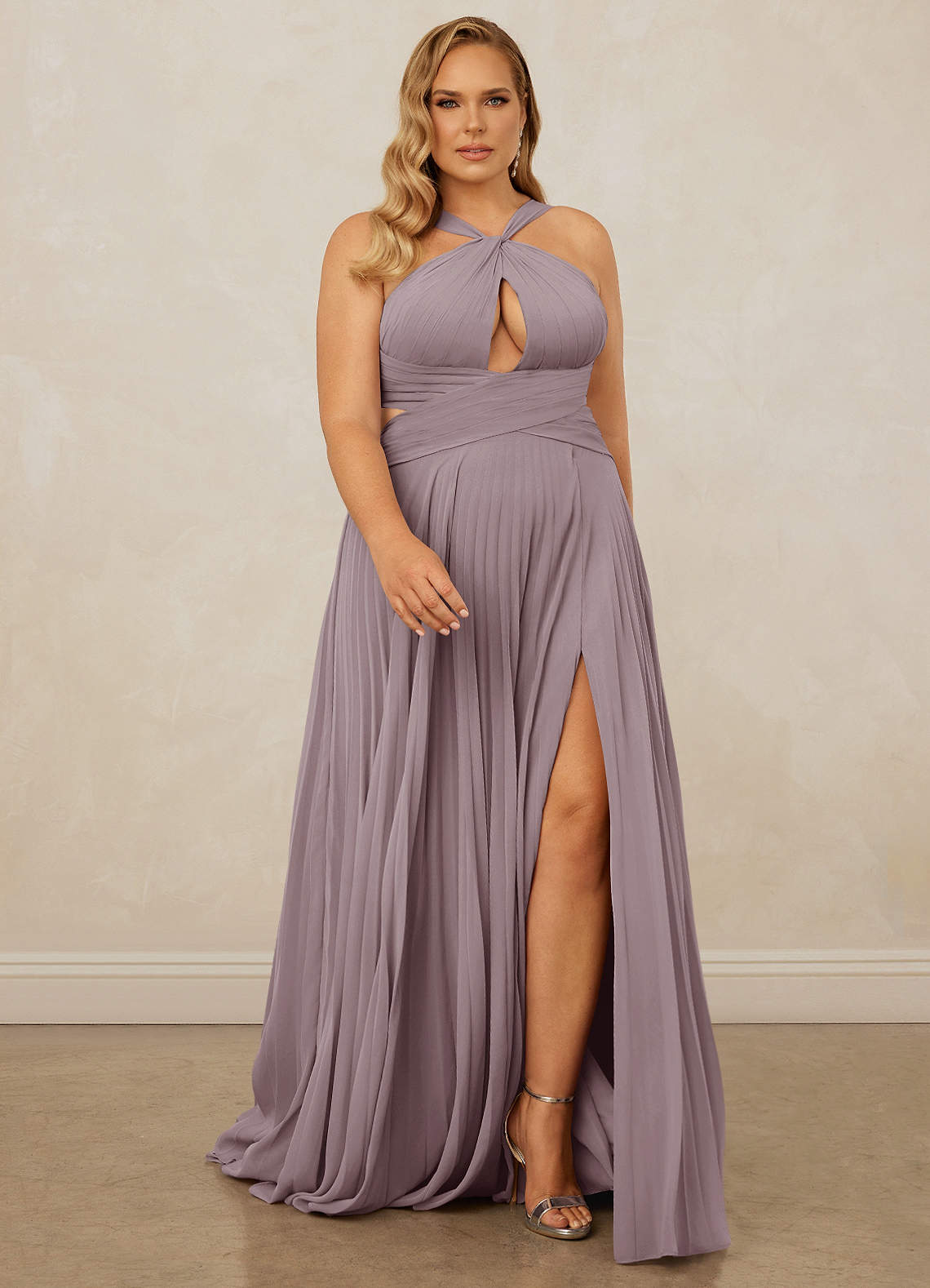 Christian Siriano Bridal for Azazie 1009 Bridesmaid Dresses Pleated Halter Chiffon A-Line Dress image8
