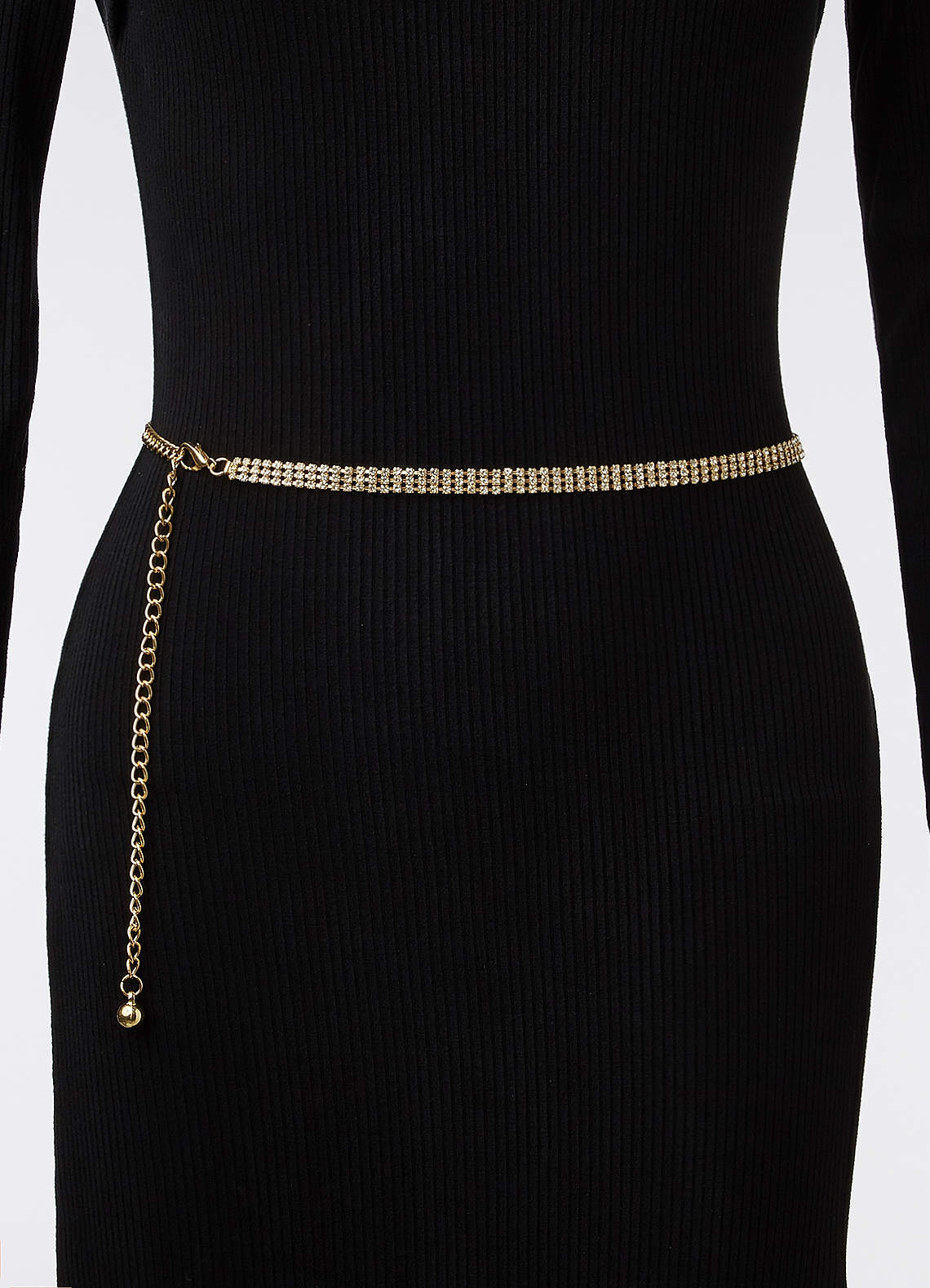 front Rhinestone Chain Belt